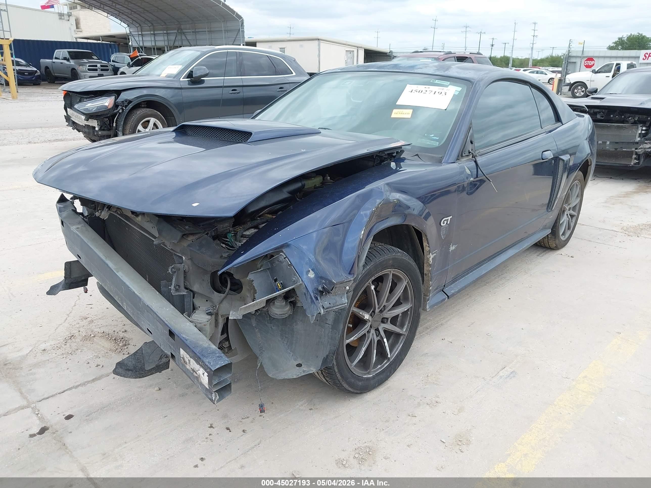 2002 Ford Mustang Gt Dark Blue vin: 1FAFP42X22F211889