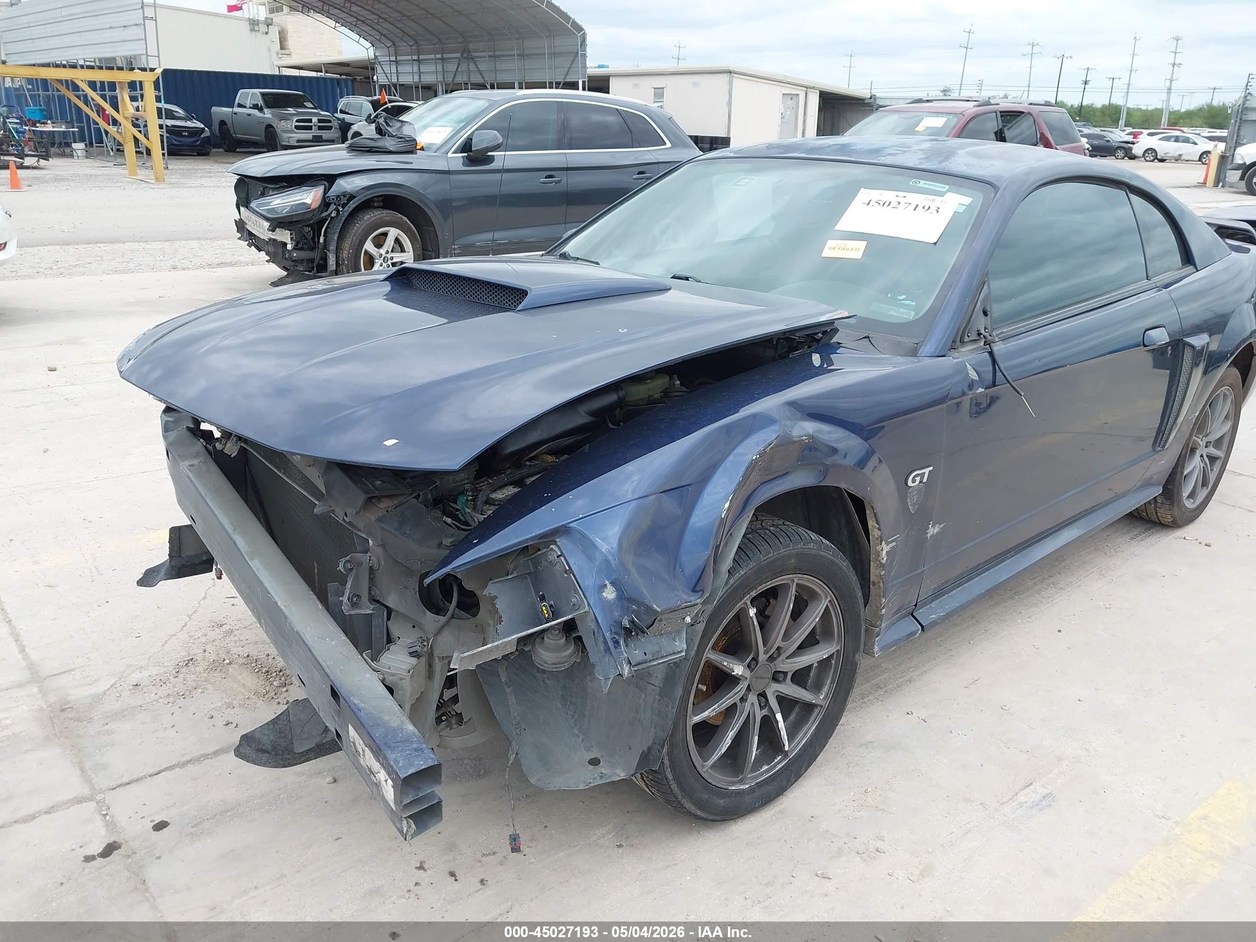 2002 Ford Mustang Gt Dark Blue vin: 1FAFP42X22F211889