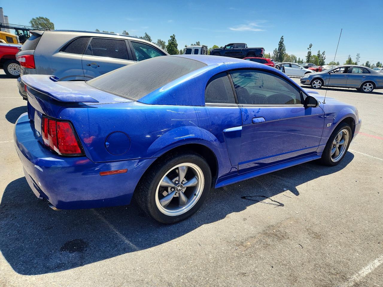 2003 Ford Mustang Gt Blue vin: 1FAFP42X23F354536