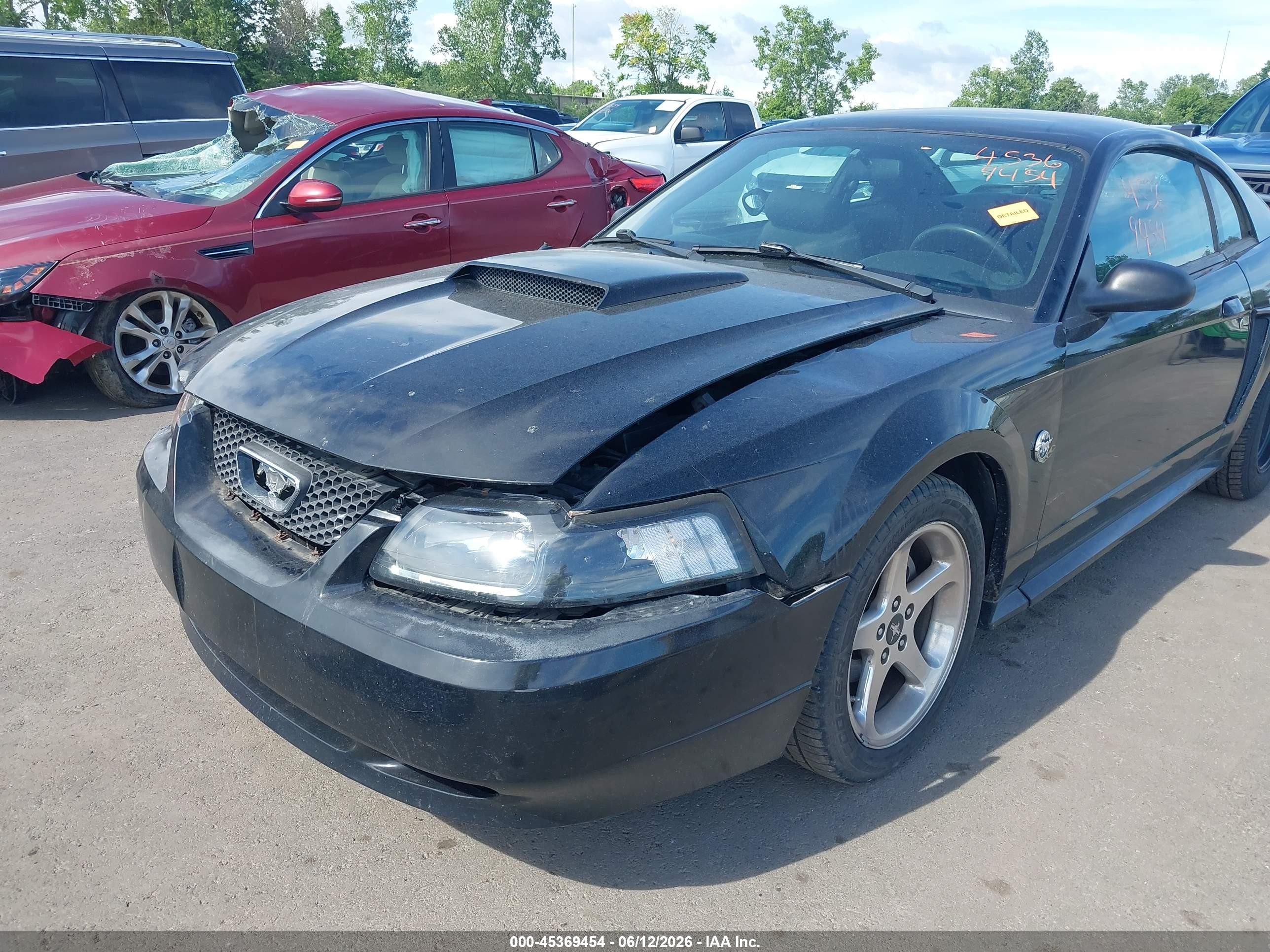 2004 Ford Mustang Gt Black vin: 1FAFP42X24F108958