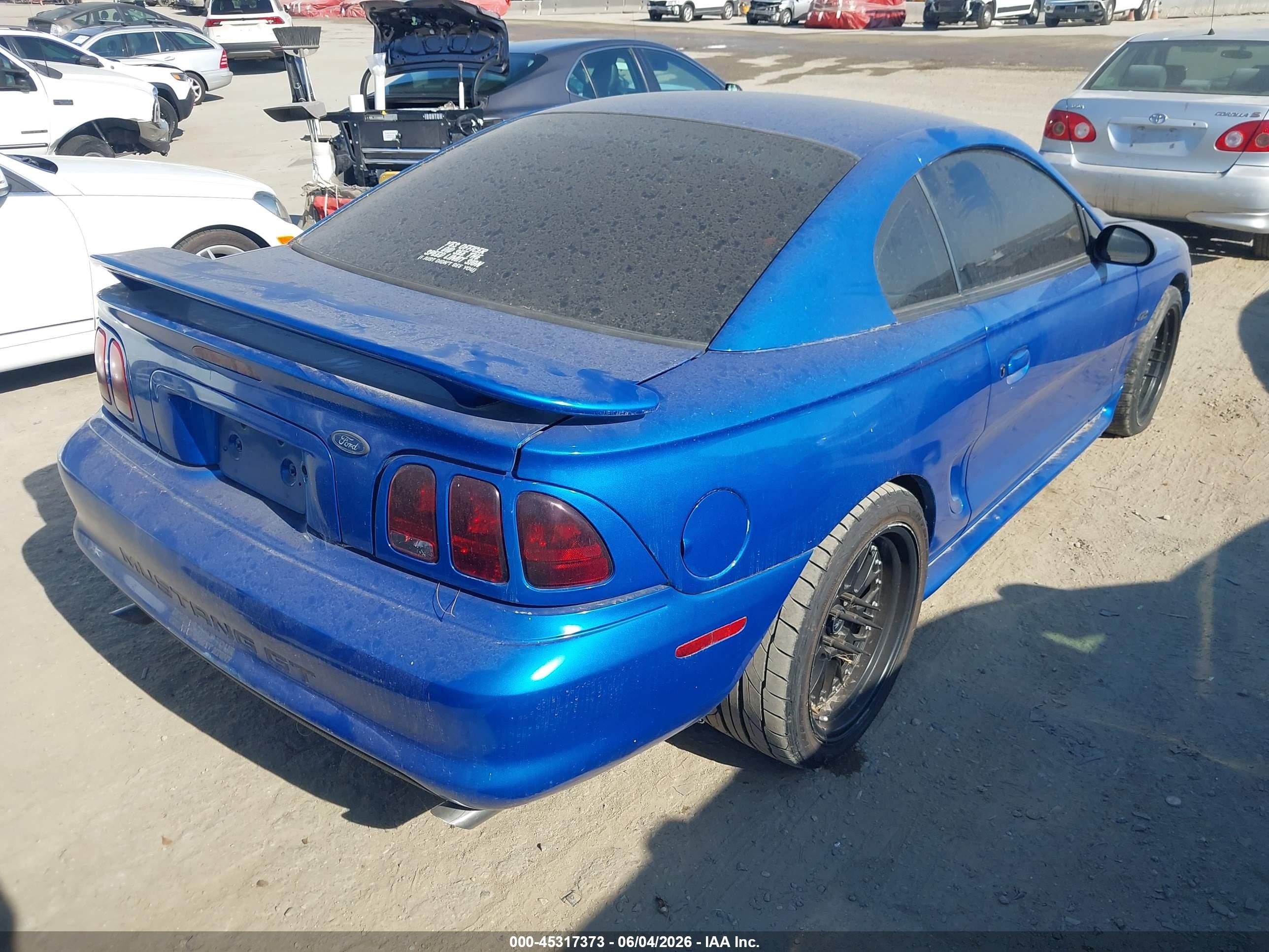 1998 Ford Mustang Gt Blue vin: 1FAFP42X2WF103682
