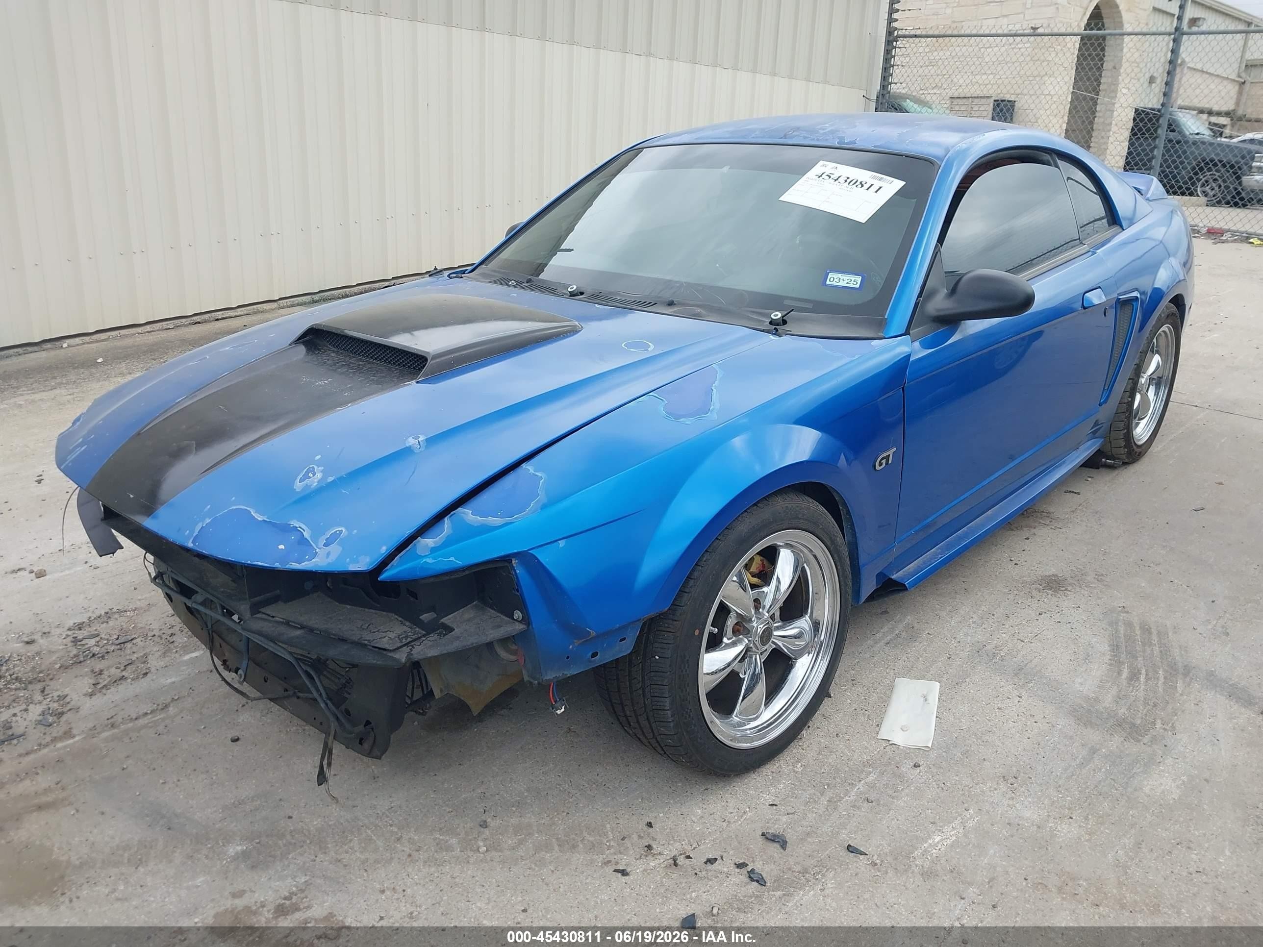 2000 Ford Mustang Gt Blue vin: 1FAFP42X3YF156975