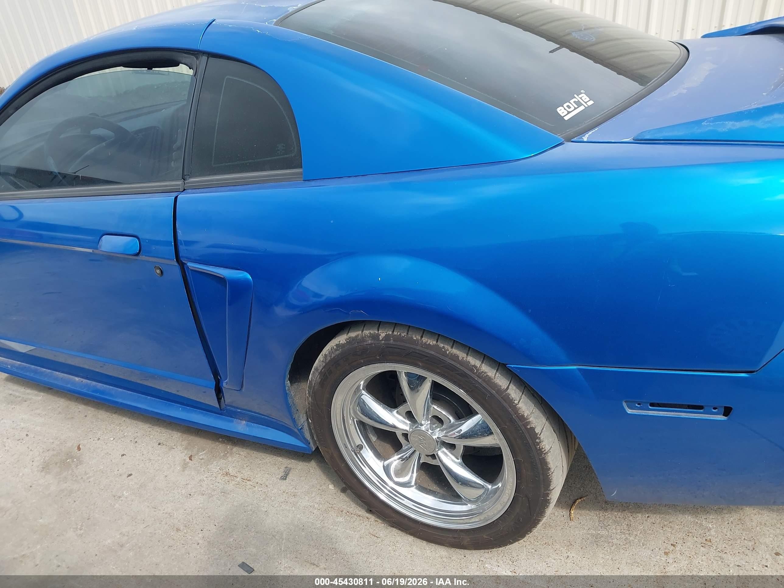 2000 Ford Mustang Gt Blue vin: 1FAFP42X3YF156975