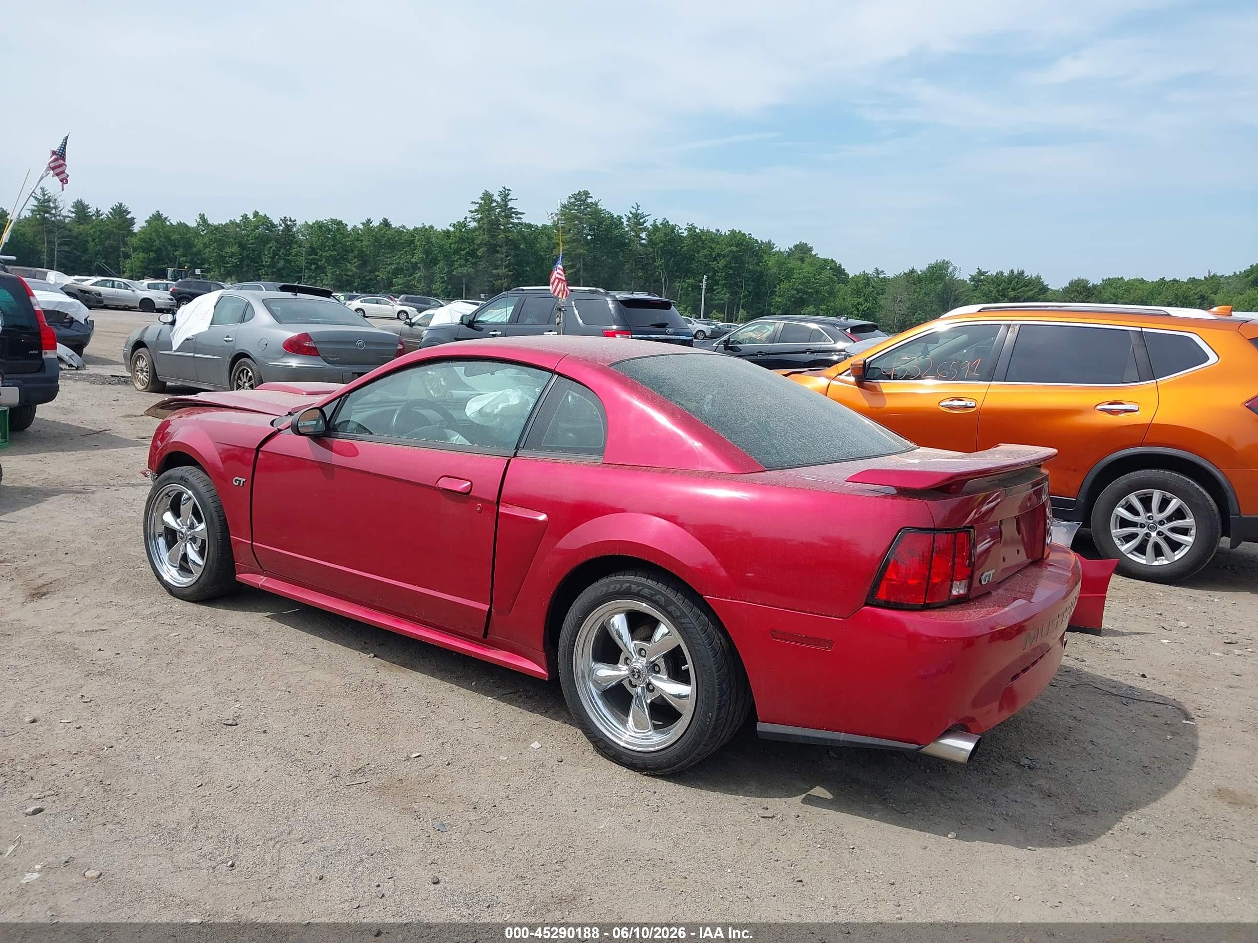 2001 Ford Mustang Gt Red vin: 1FAFP42X41F154058