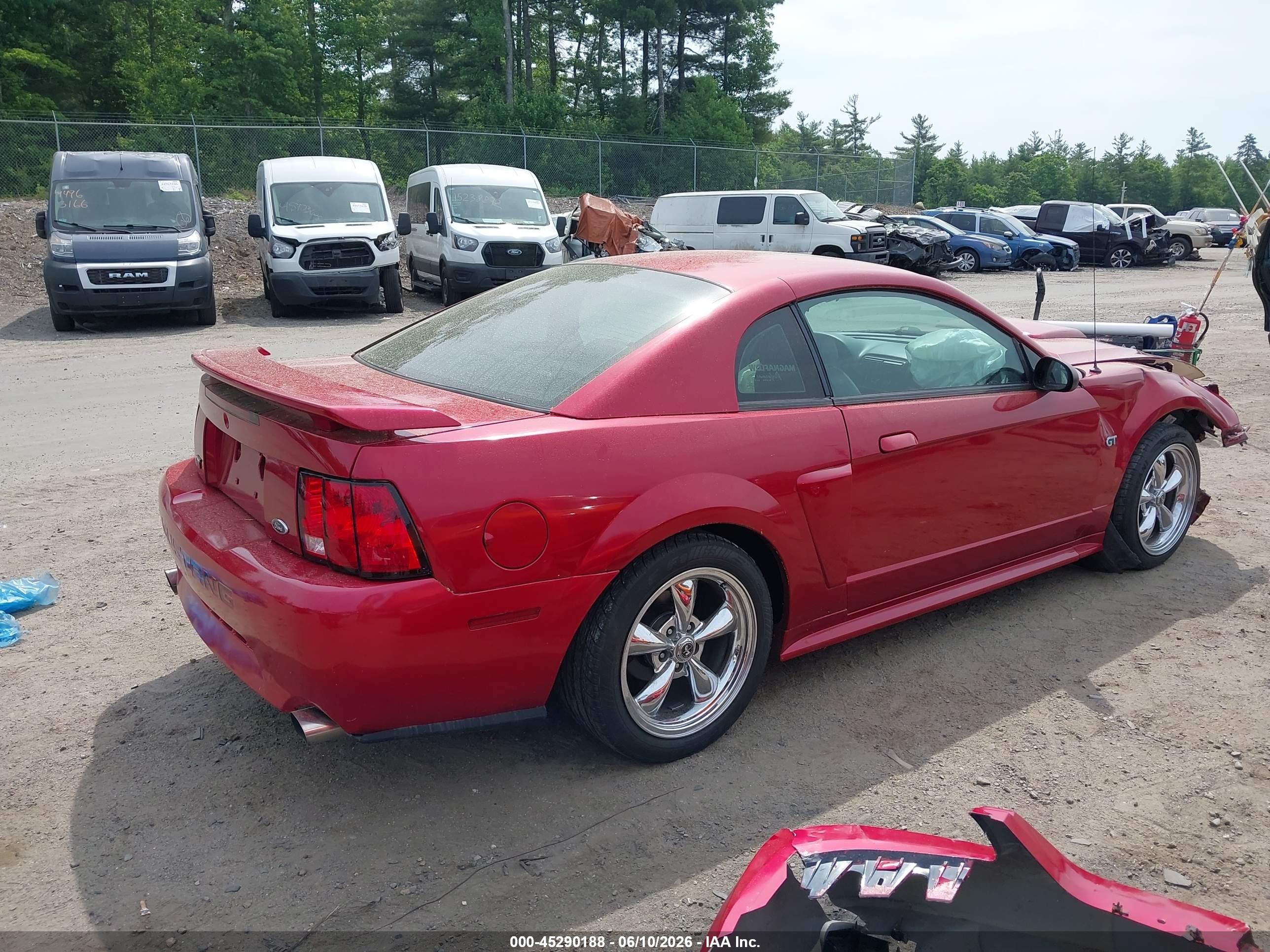 2001 Ford Mustang Gt Red vin: 1FAFP42X41F154058