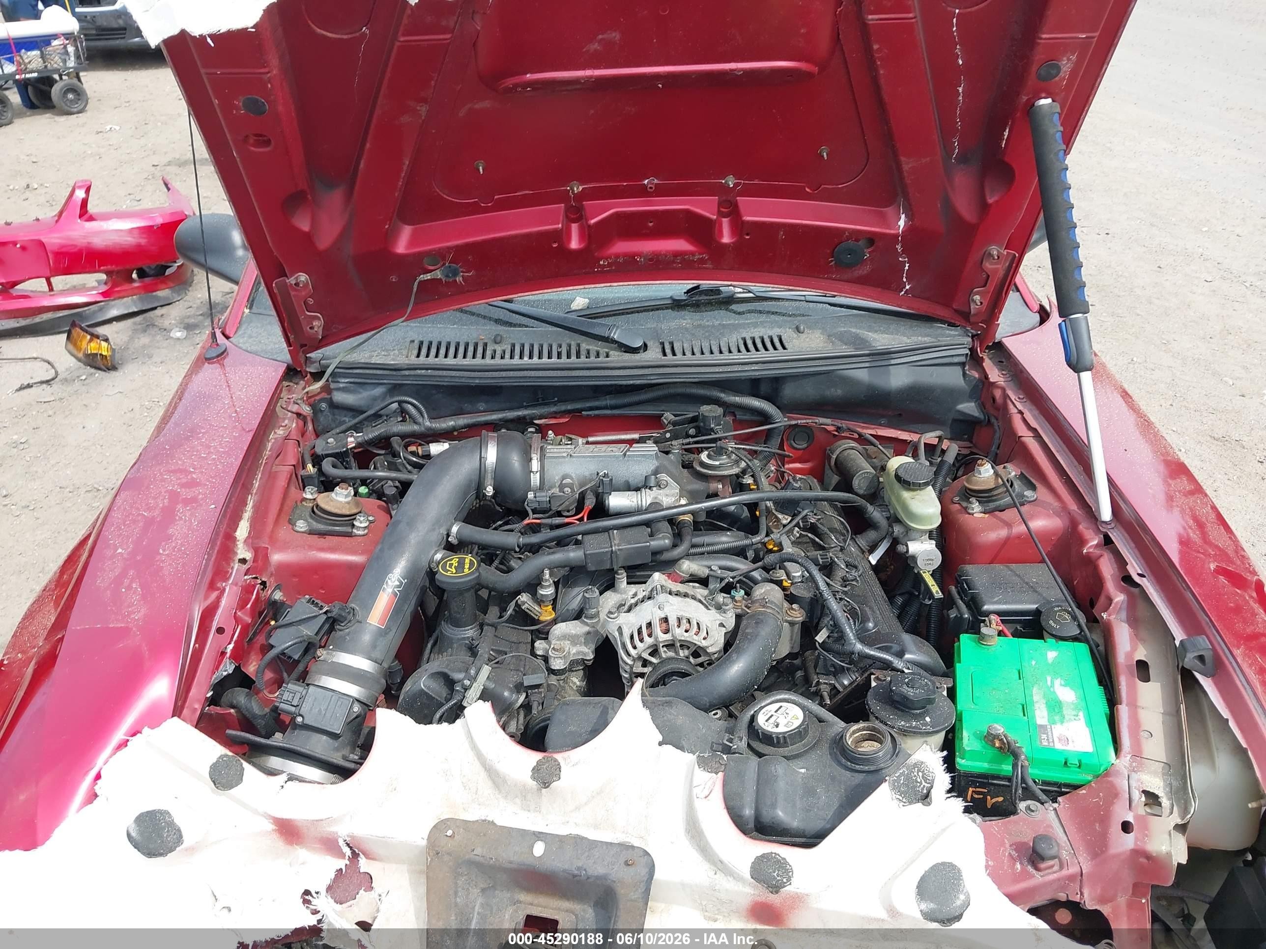2001 Ford Mustang Gt Red vin: 1FAFP42X41F154058