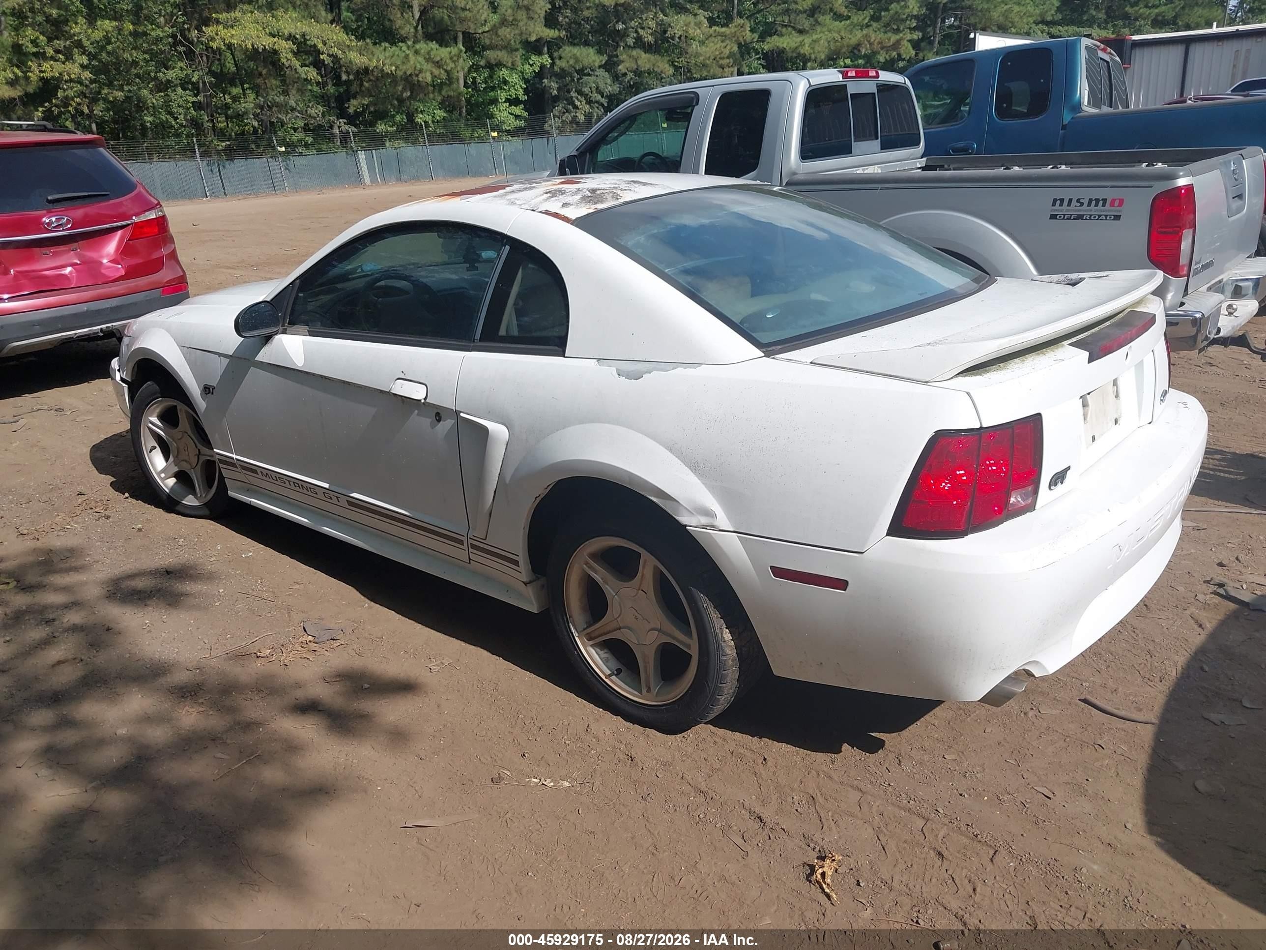 2000 Ford Mustang Gt White vin: 1FAFP42X4YF115934