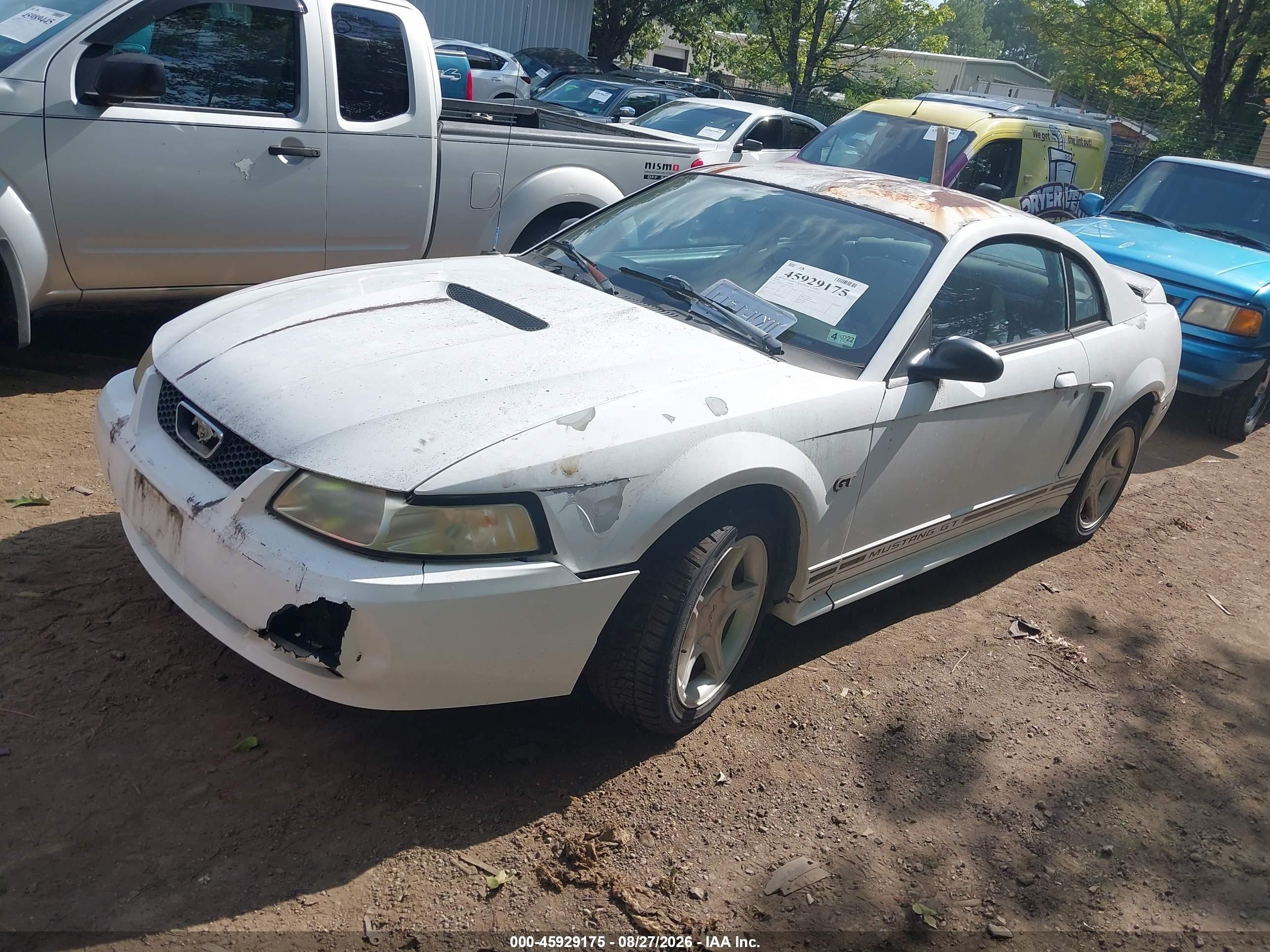 2000 Ford Mustang Gt White vin: 1FAFP42X4YF115934