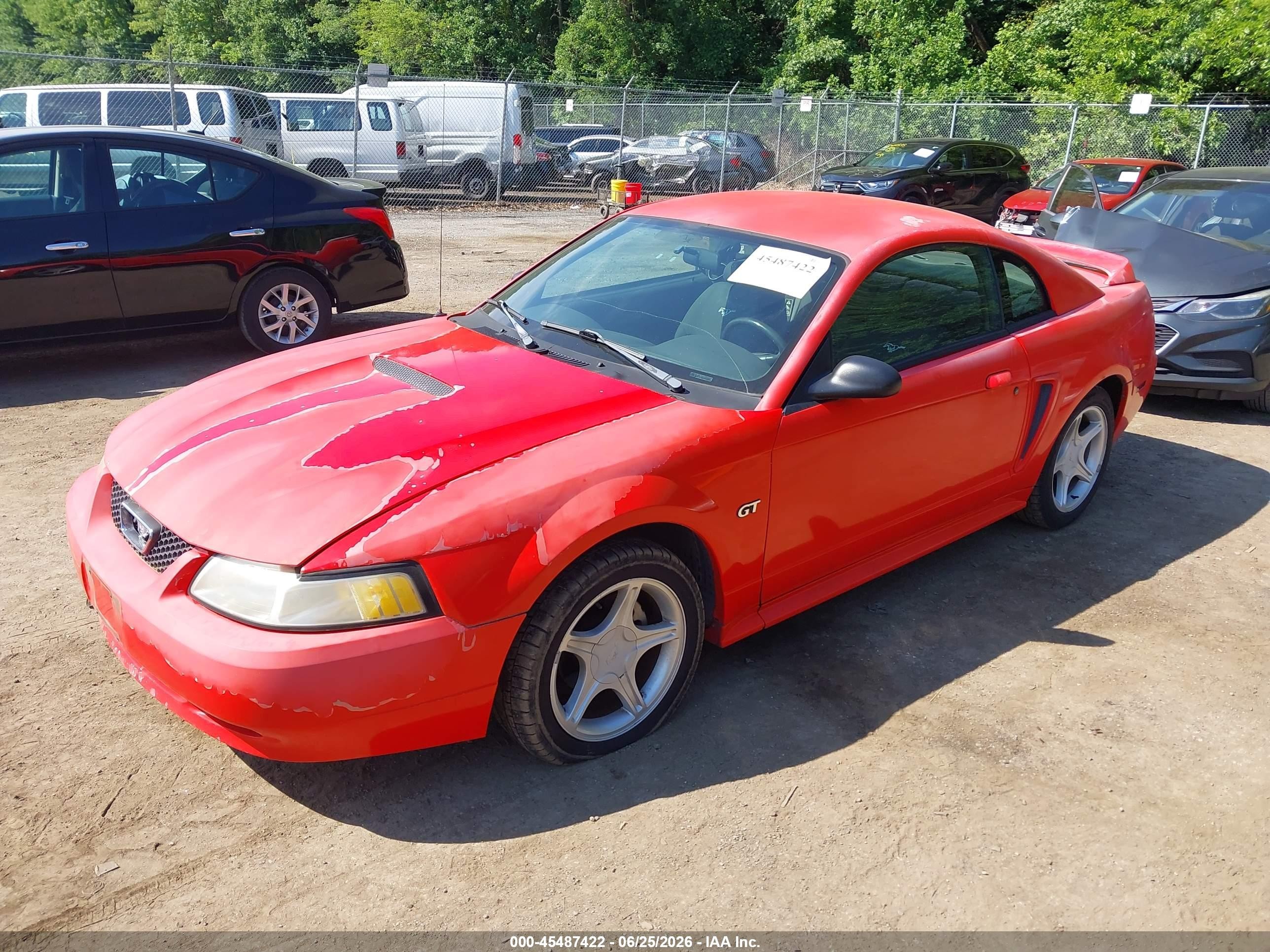 2000 Ford Mustang Gt Red vin: 1FAFP42X4YF298350