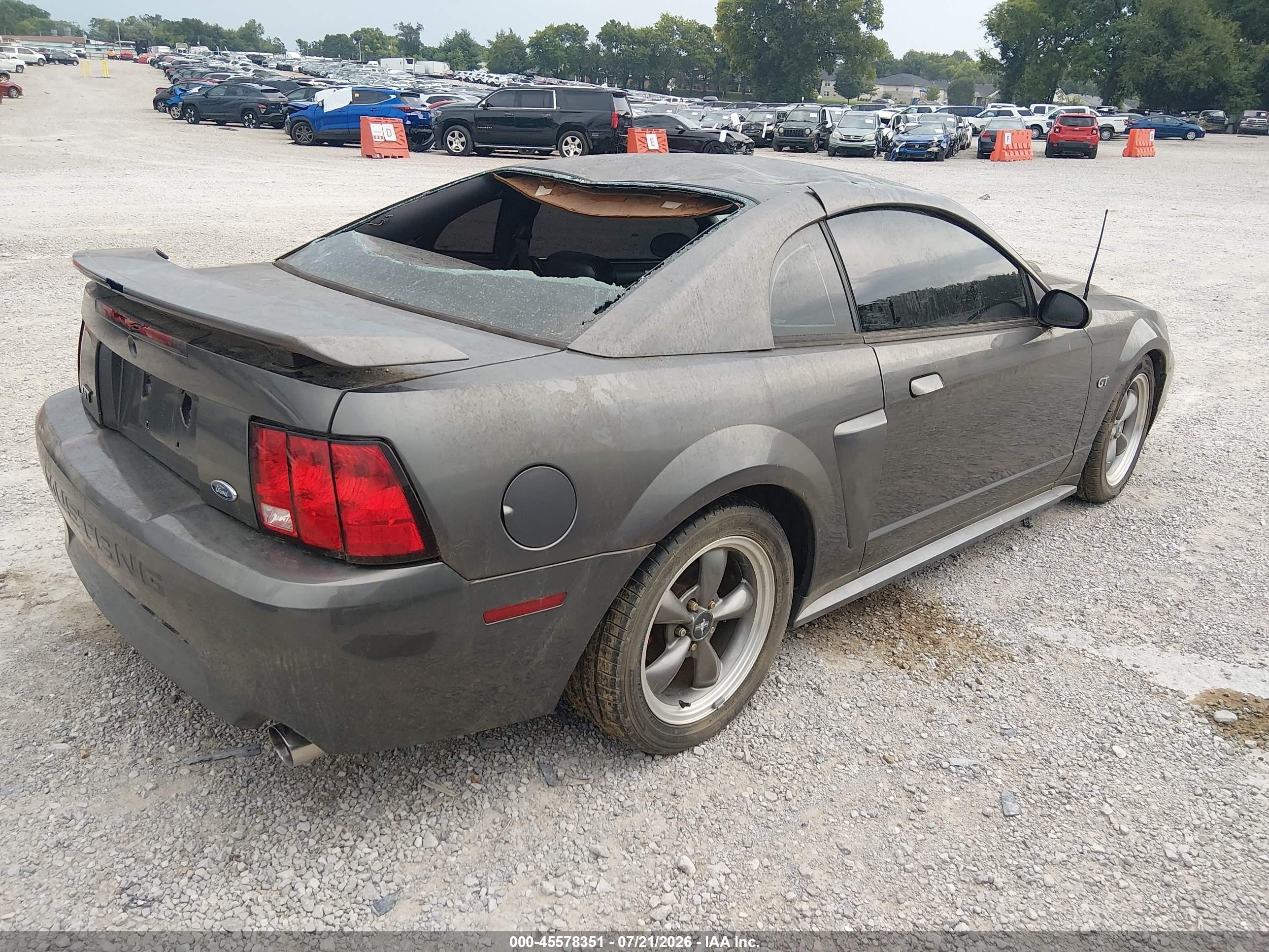 2003 Ford Mustang Gt Gray vin: 1FAFP42X53F341585