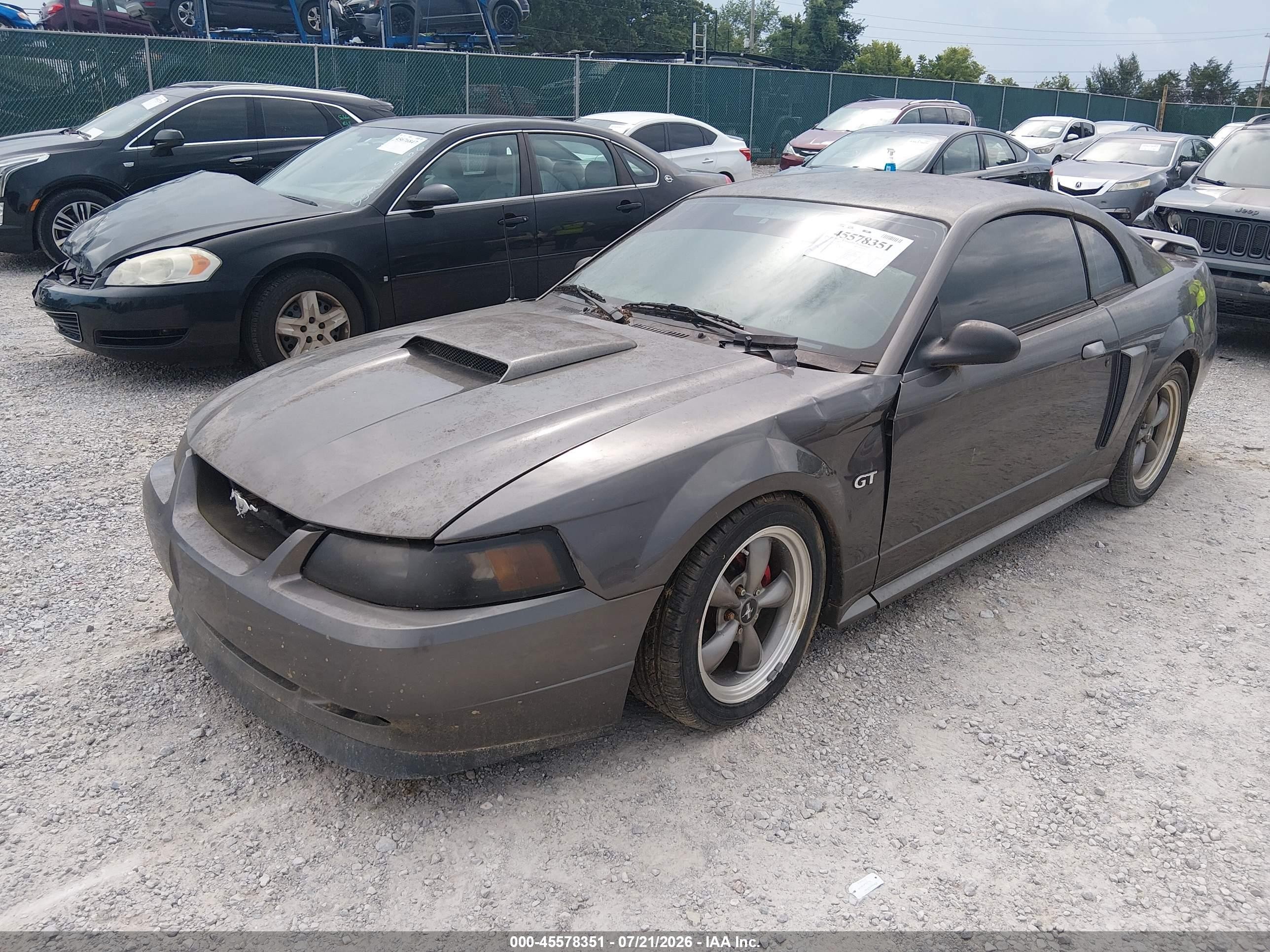 2003 Ford Mustang Gt Gray vin: 1FAFP42X53F341585