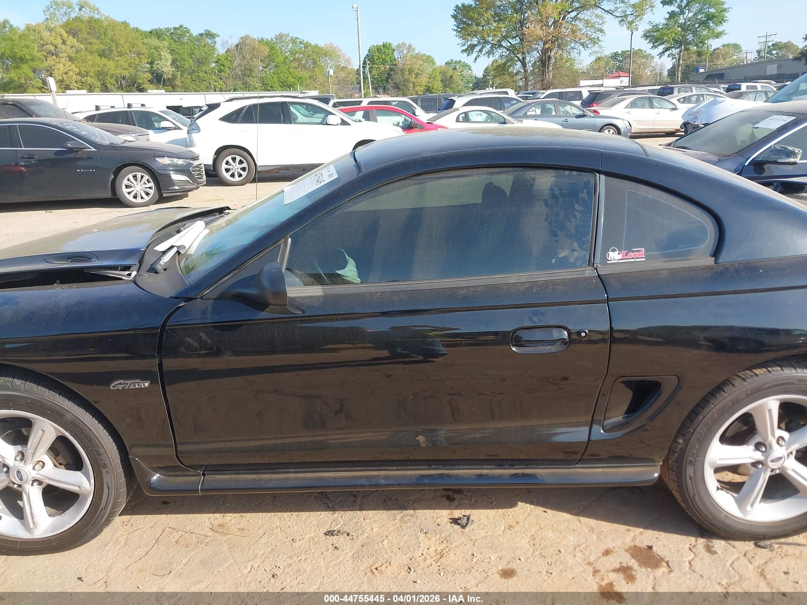 1998 Ford Mustang Gt Black vin: 1FAFP42X5WF192731