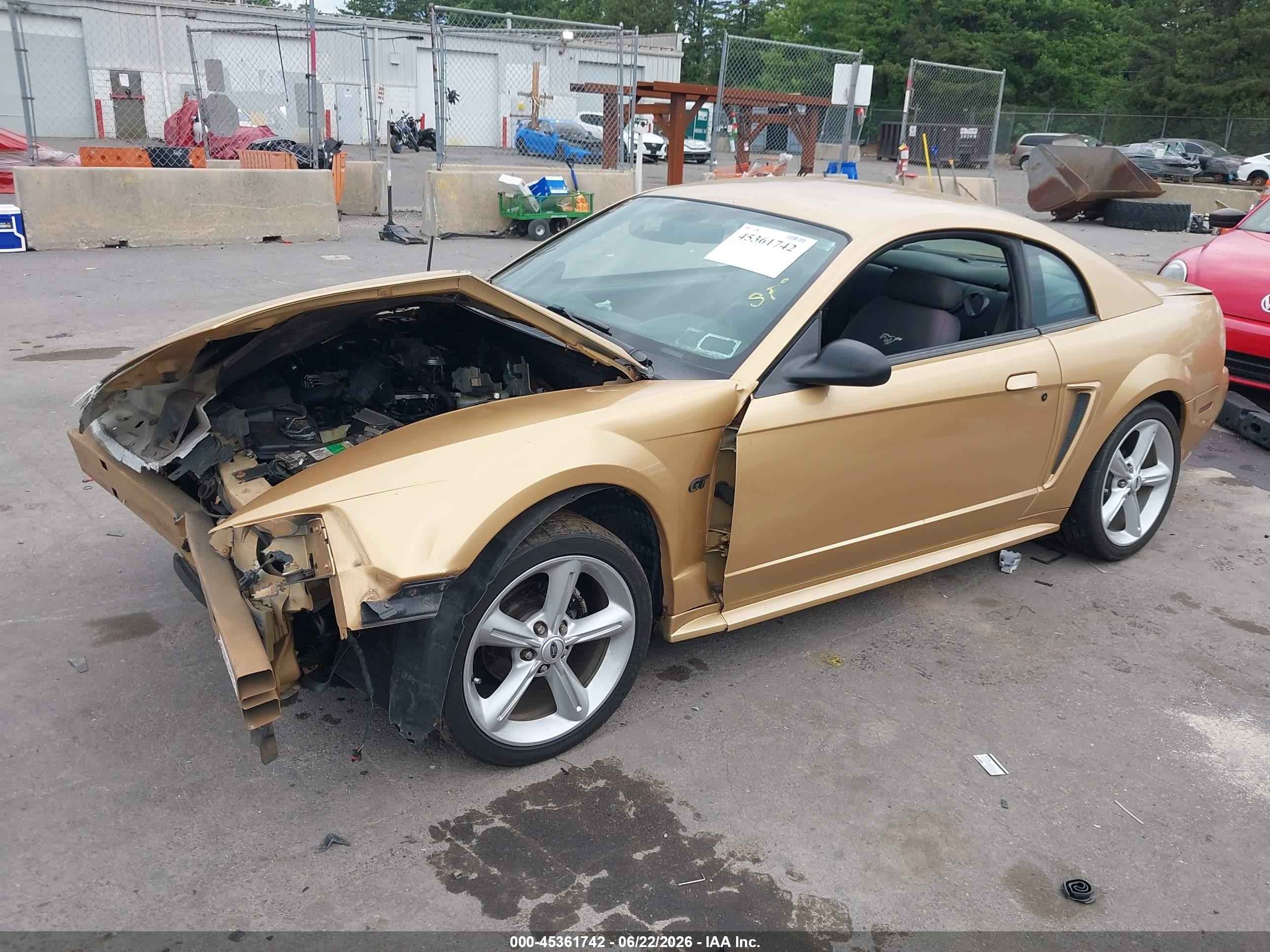 2000 Ford Mustang Gt Gold vin: 1FAFP42X5YF228419