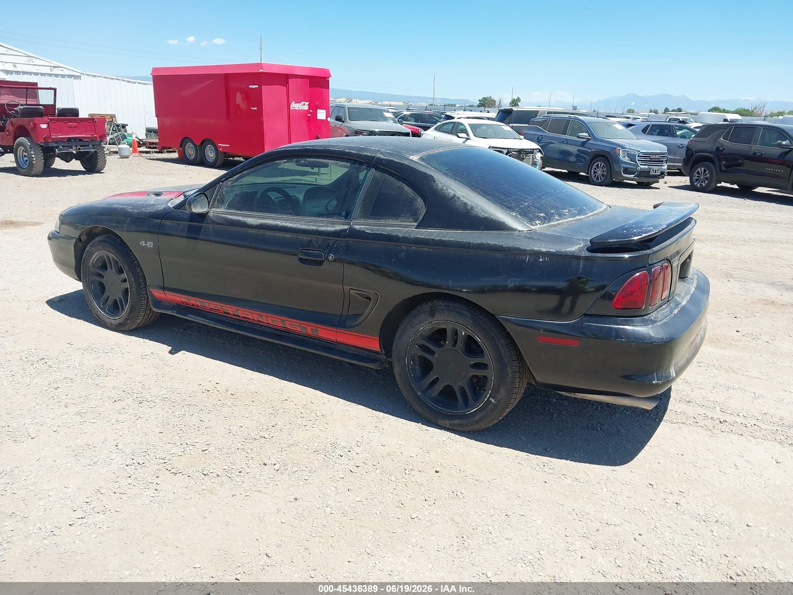 1998 Ford Mustang Gt Black vin: 1FAFP42X8WF257846