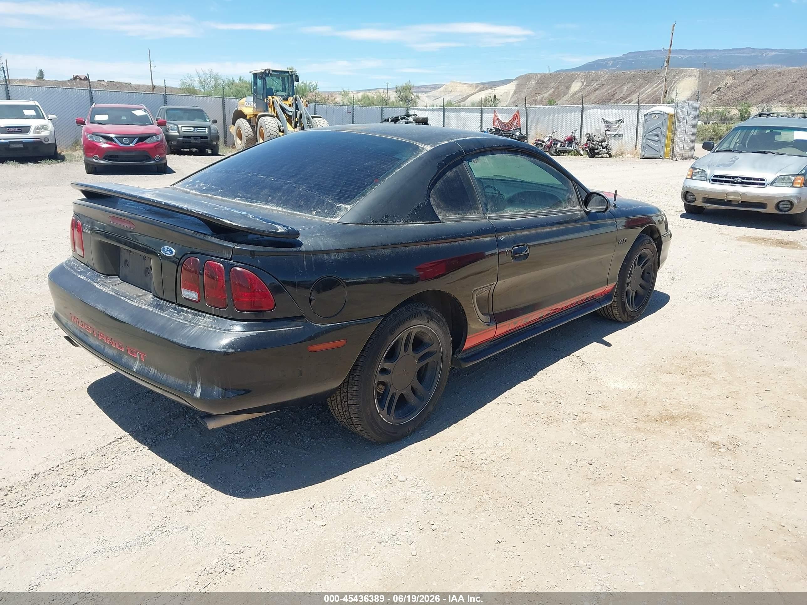 1998 Ford Mustang Gt Black vin: 1FAFP42X8WF257846