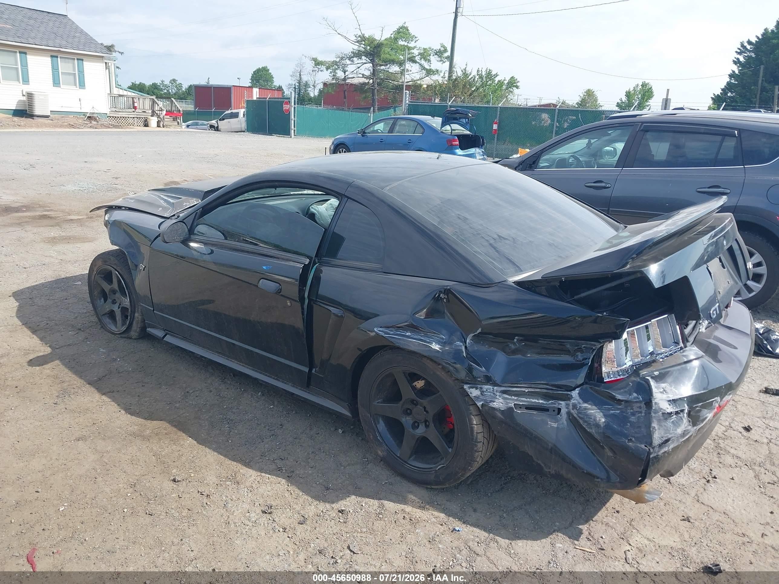 2000 Ford Mustang Gt Black vin: 1FAFP42X8YF291238