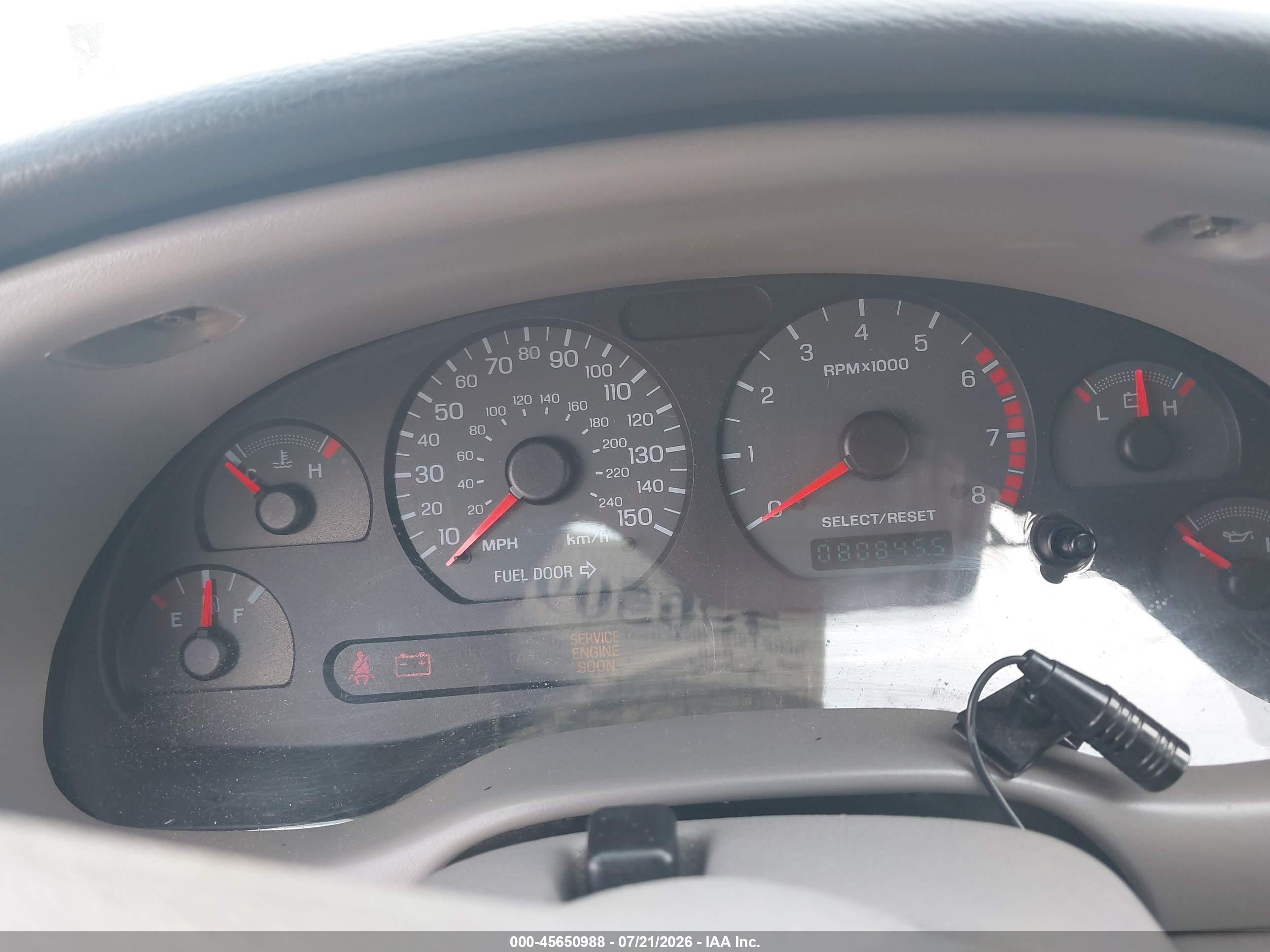 2000 Ford Mustang Gt Black vin: 1FAFP42X8YF291238