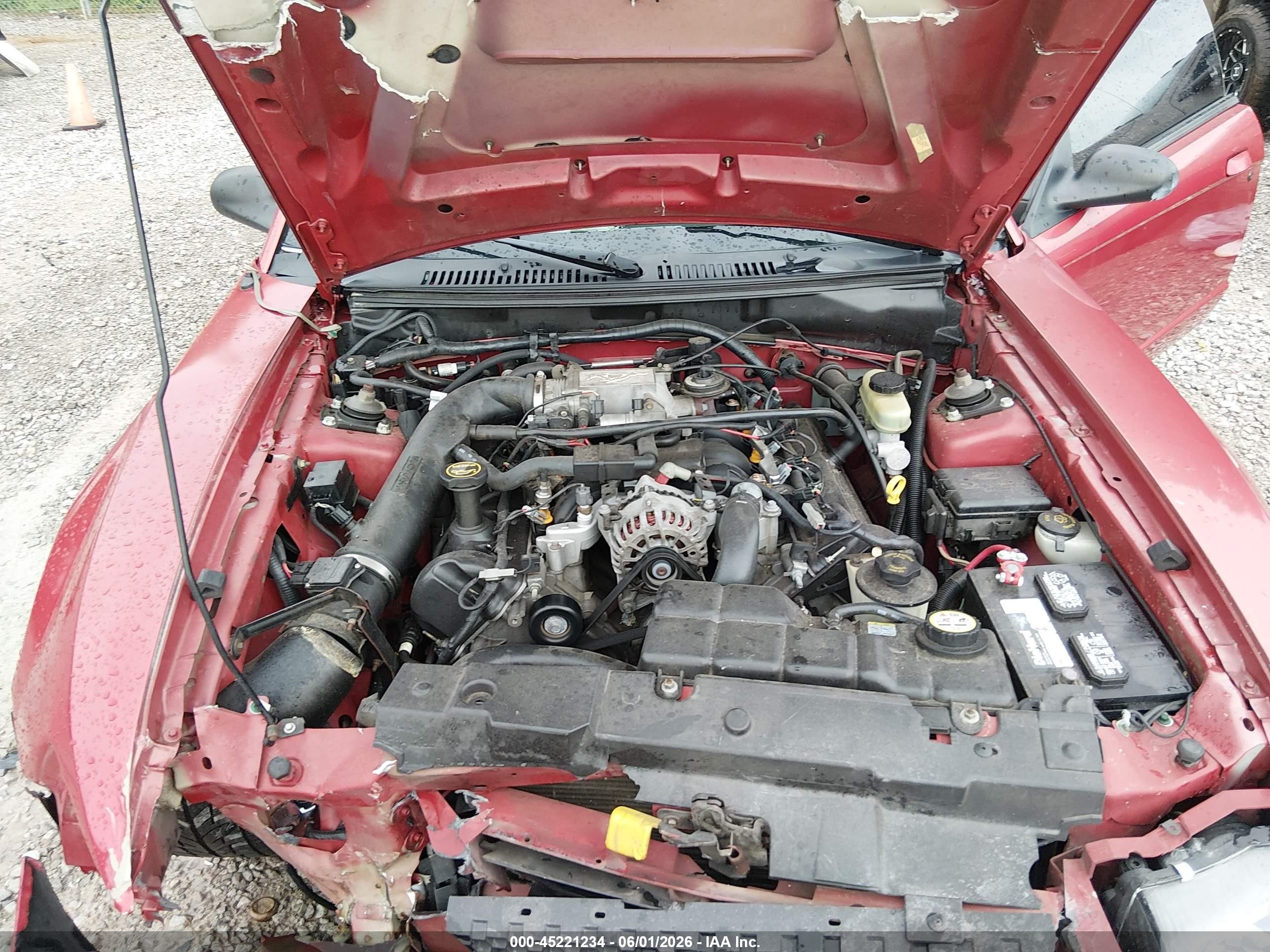 2001 Ford Mustang Gt Red vin: 1FAFP42XX1F233413