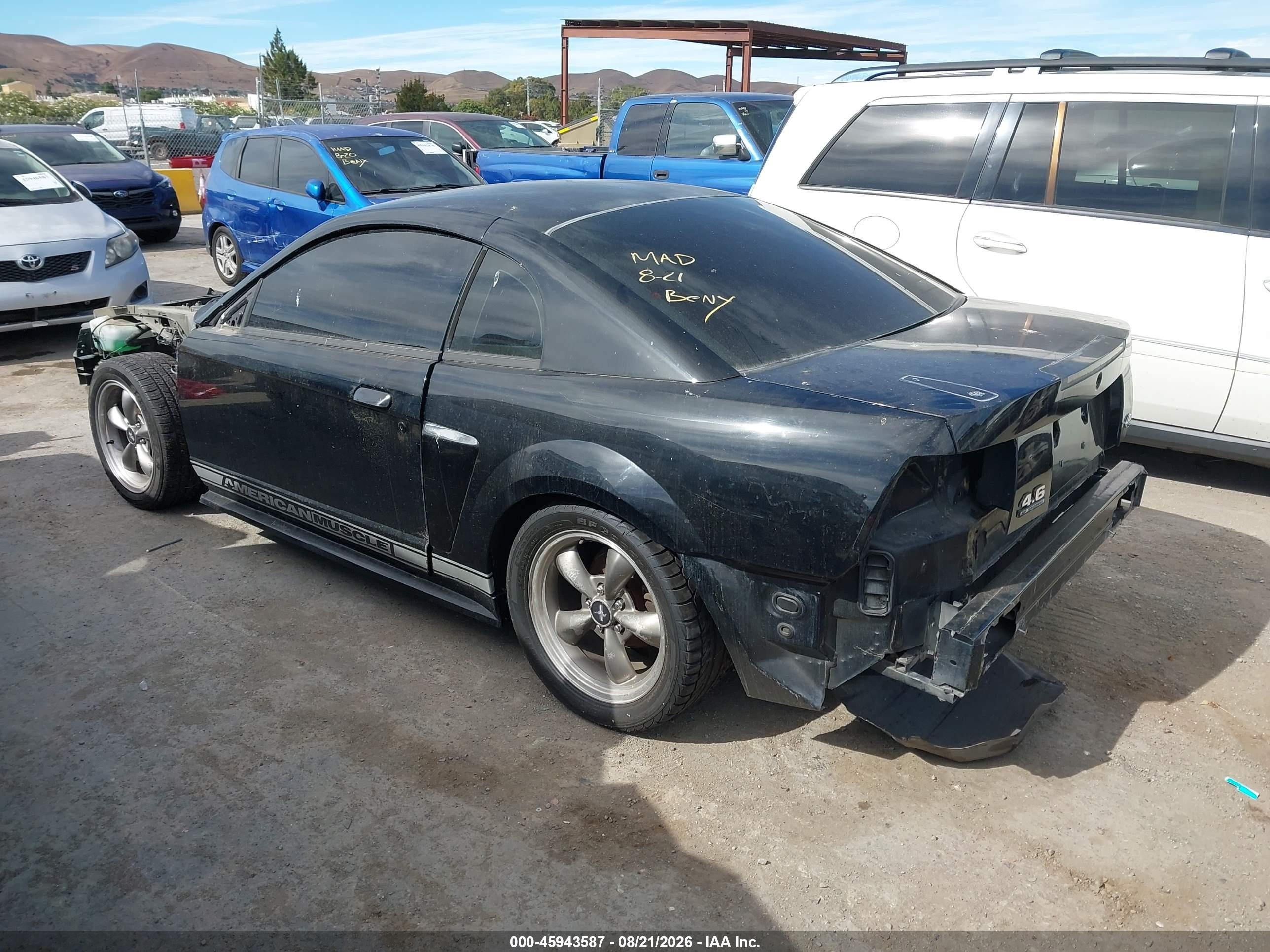 2003 Ford Mustang Gt Черный vin: 1FAFP42XX3F305066