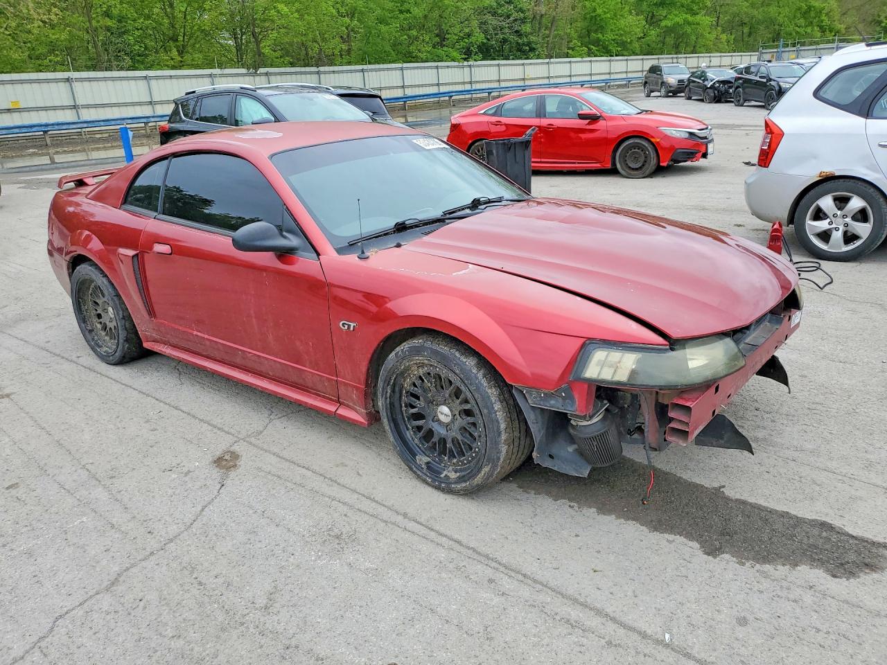 2003 Ford Mustang Gt Burgundy vin: 1FAFP42XX3F454447