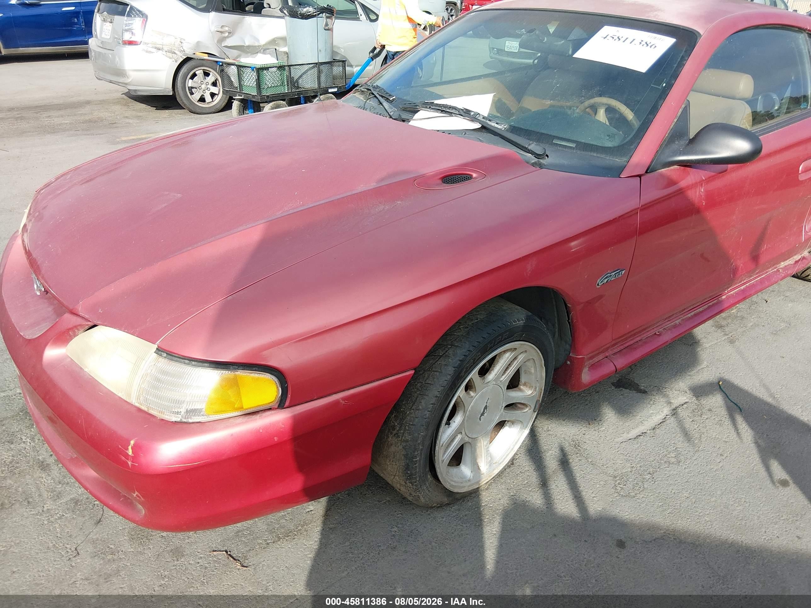 1998 Ford Mustang Gt Red vin: 1FAFP42XXWF245973