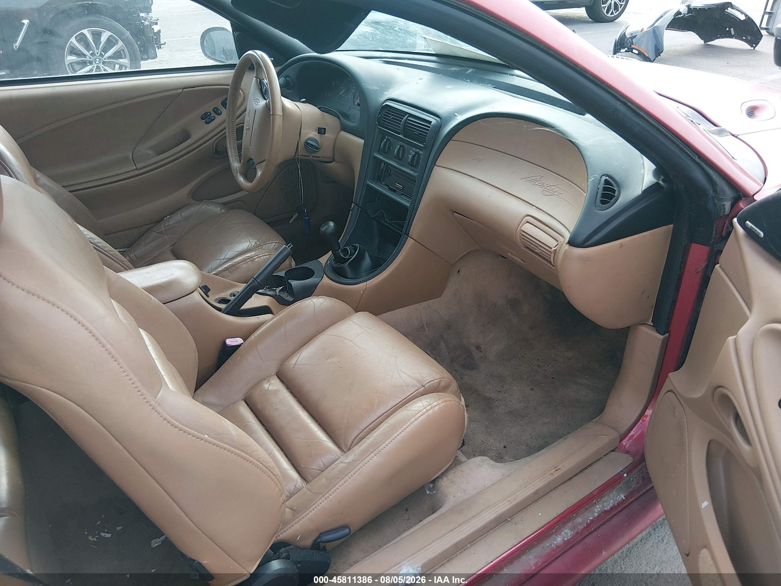1998 Ford Mustang Gt Red vin: 1FAFP42XXWF245973