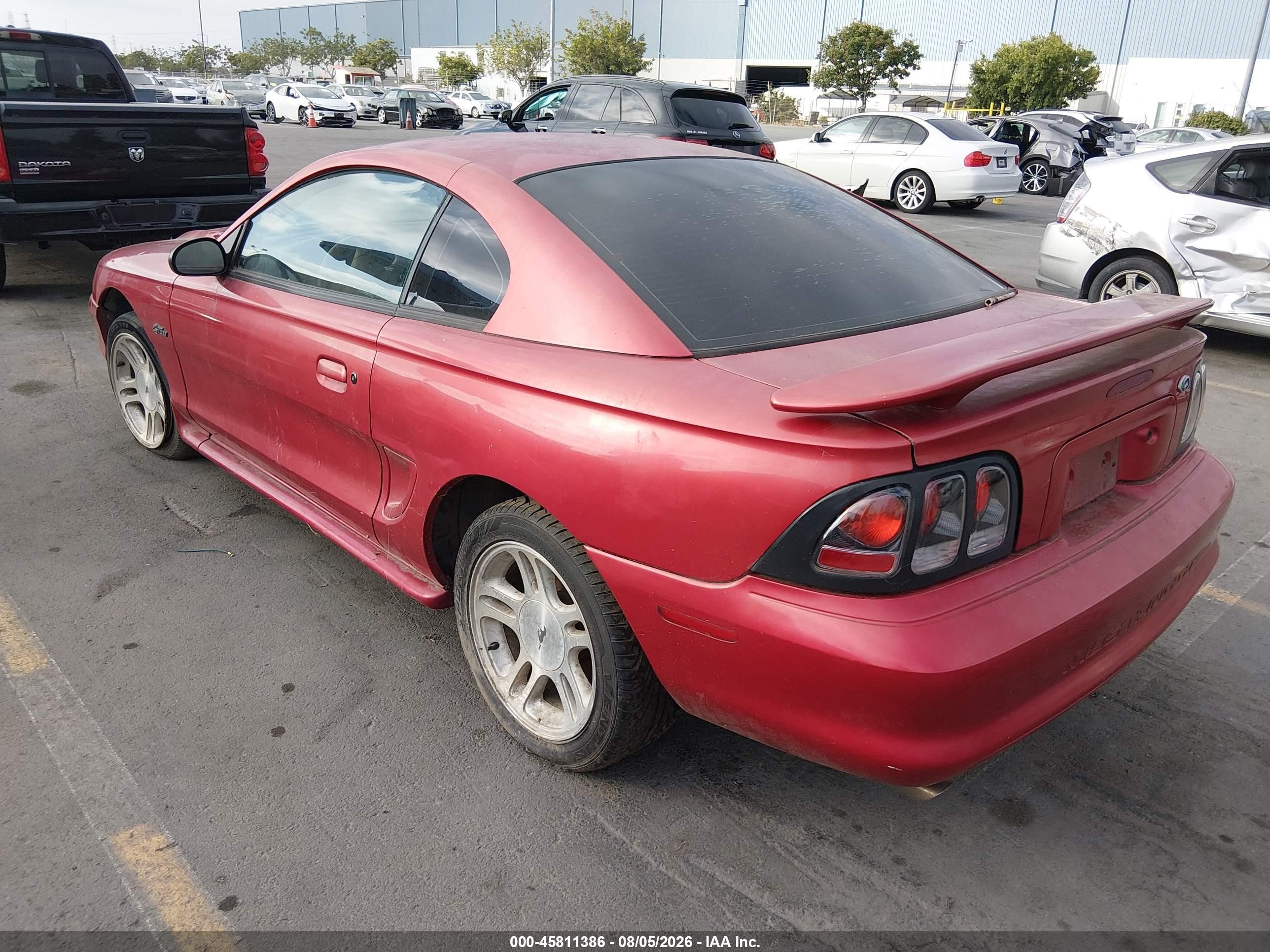 1998 Ford Mustang Gt Red vin: 1FAFP42XXWF245973