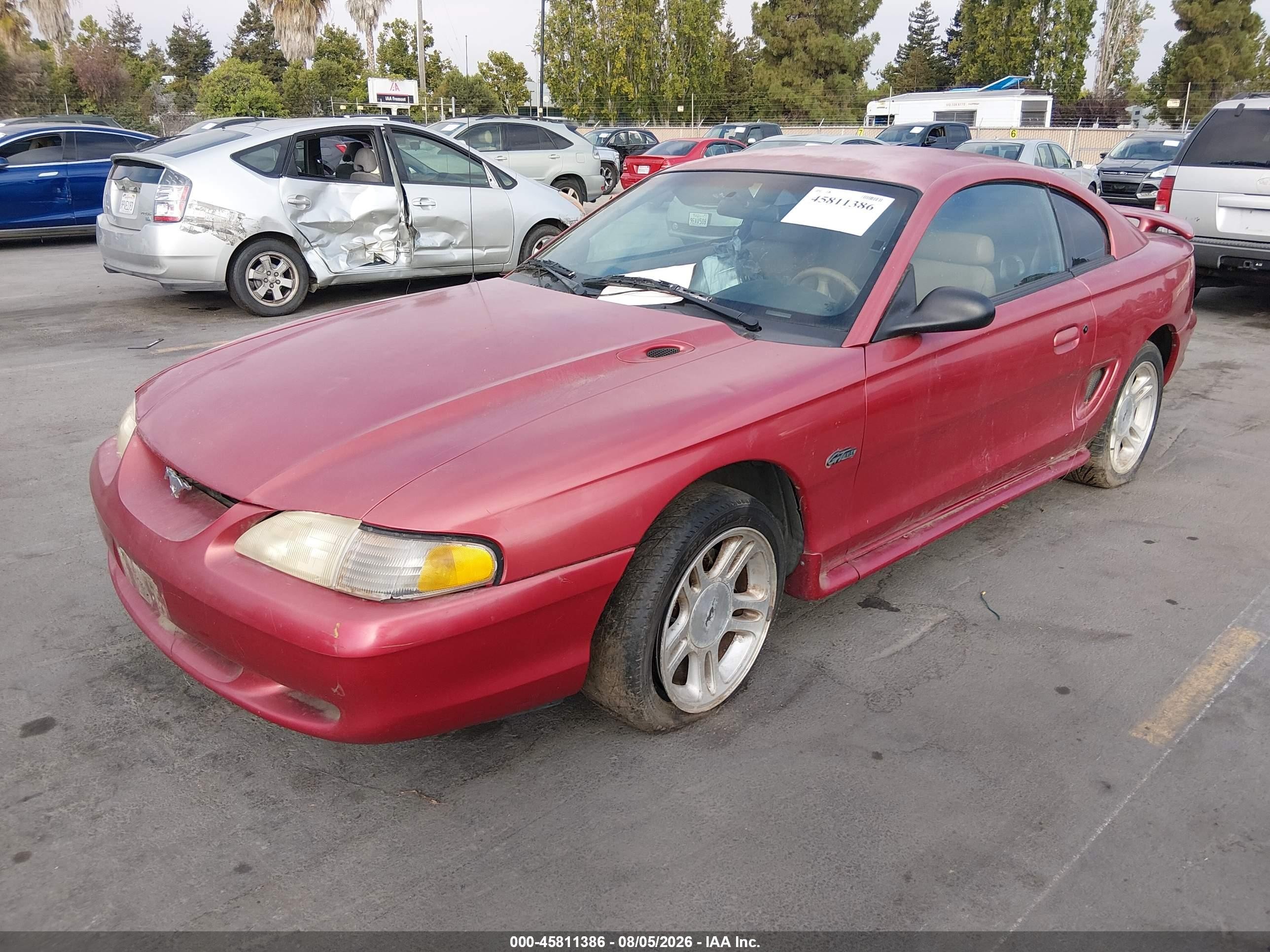 1998 Ford Mustang Gt Red vin: 1FAFP42XXWF245973