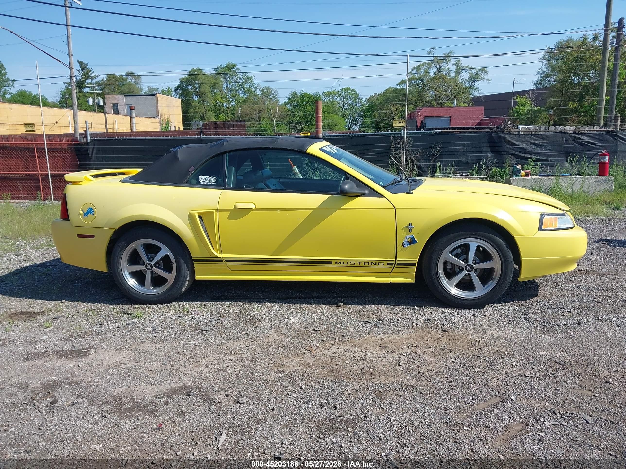 2001 Ford Mustang   Yellow vin: 1FAFP44431F199169