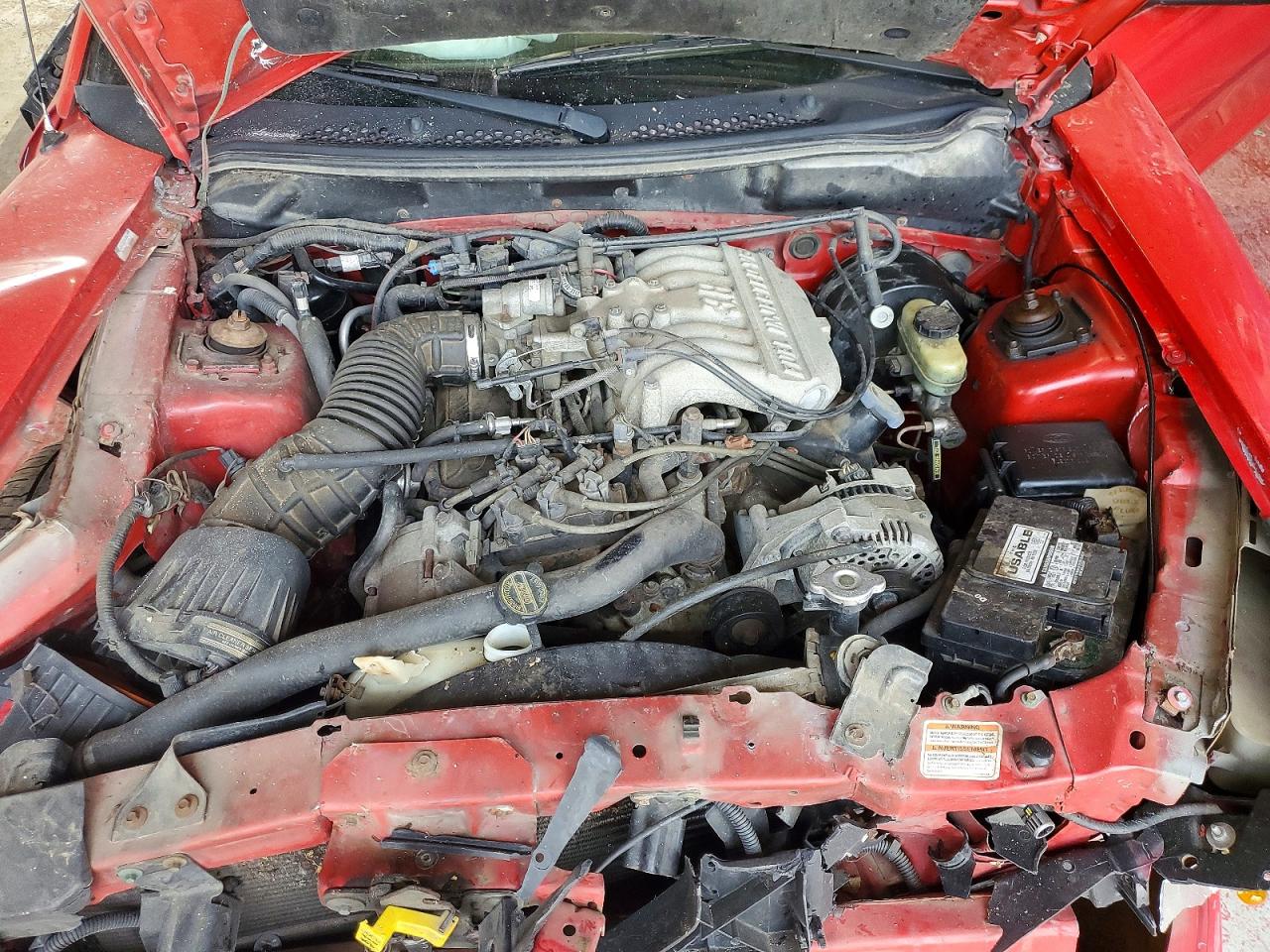 1998 Ford Mustang Red vin: 1FAFP4443WF227169