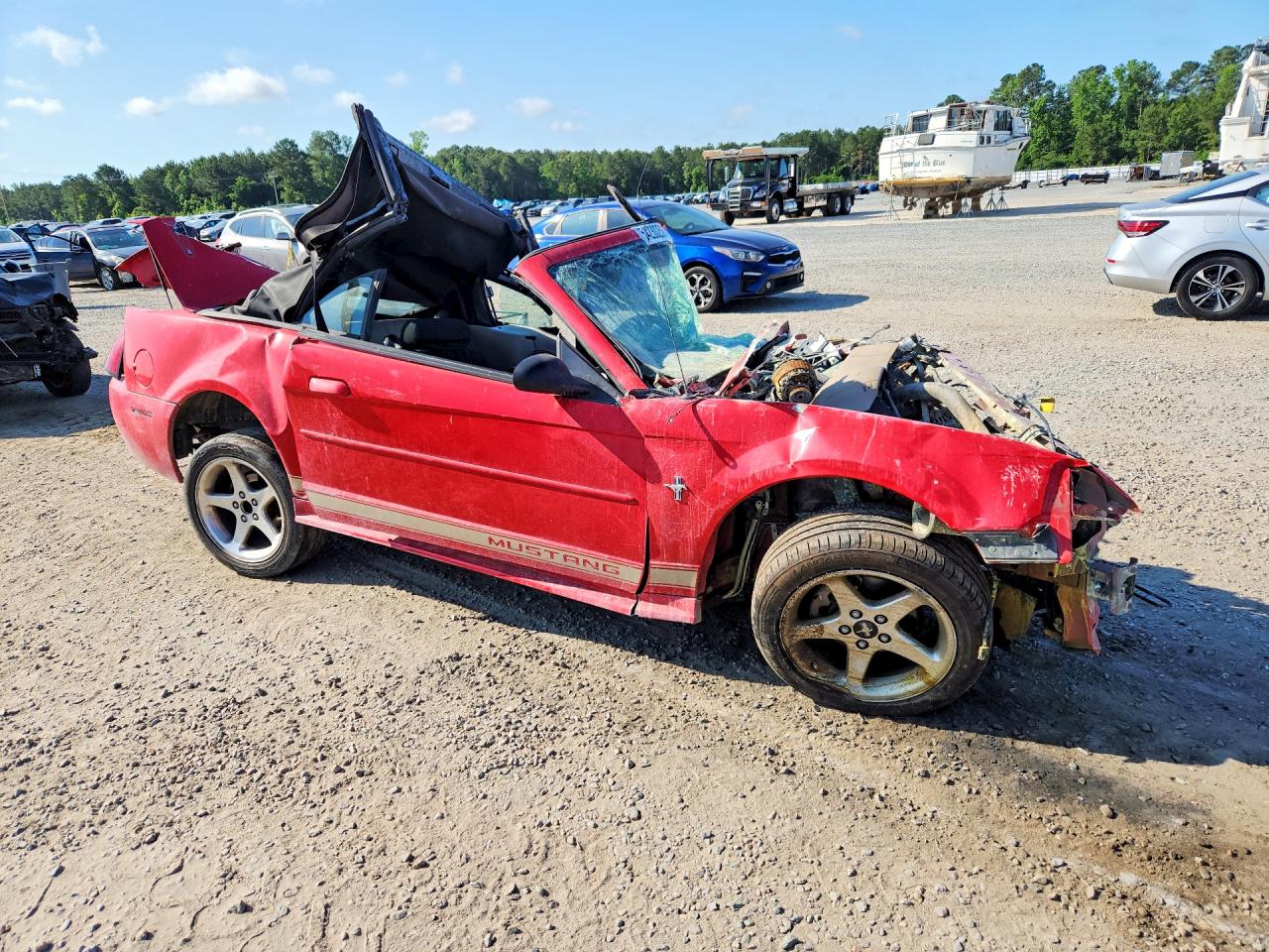 2002 Ford Mustang Red vin: 1FAFP44442F166893