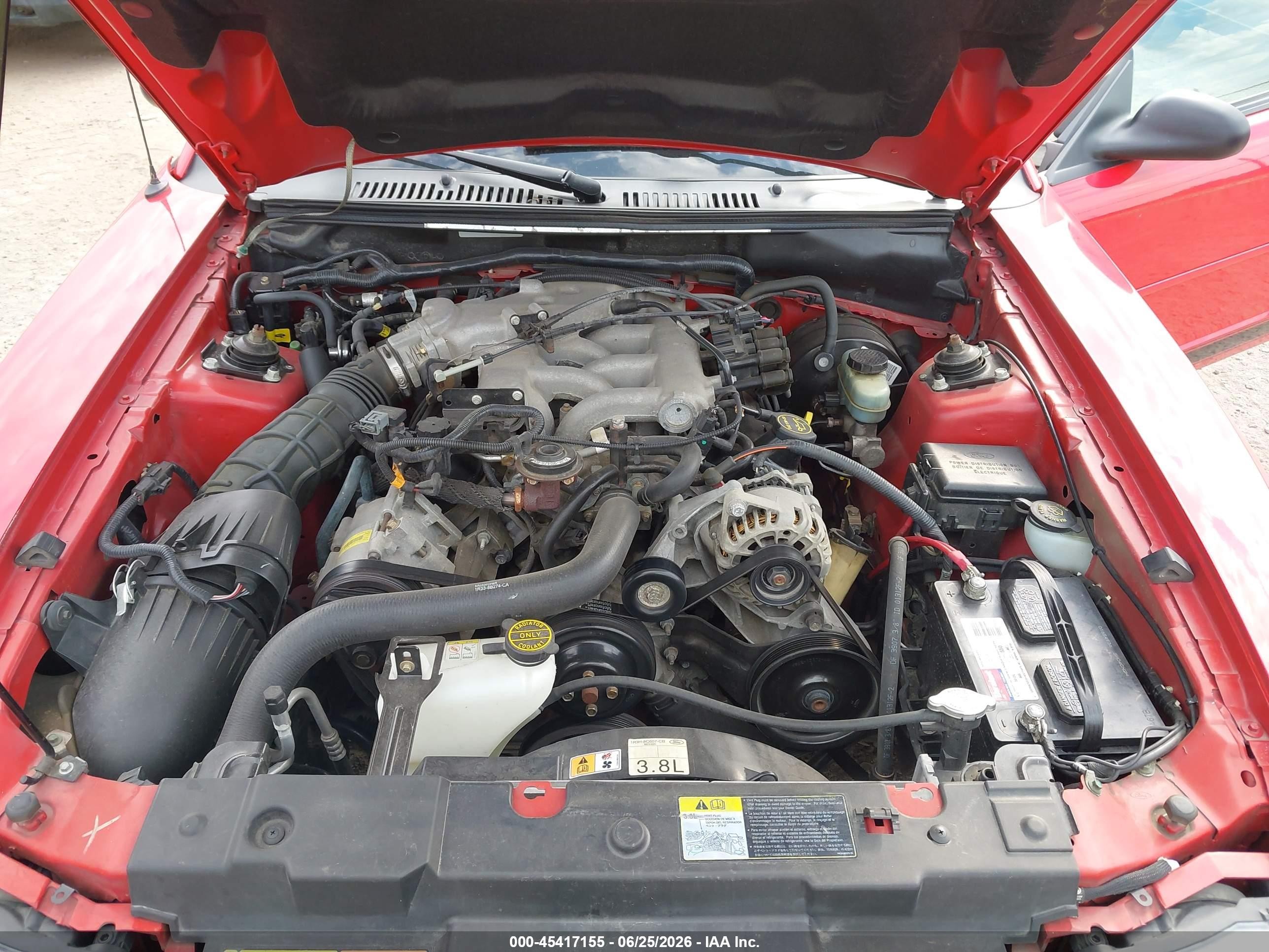 2002 Ford Mustang Deluxe/premium Red vin: 1FAFP44442F175853