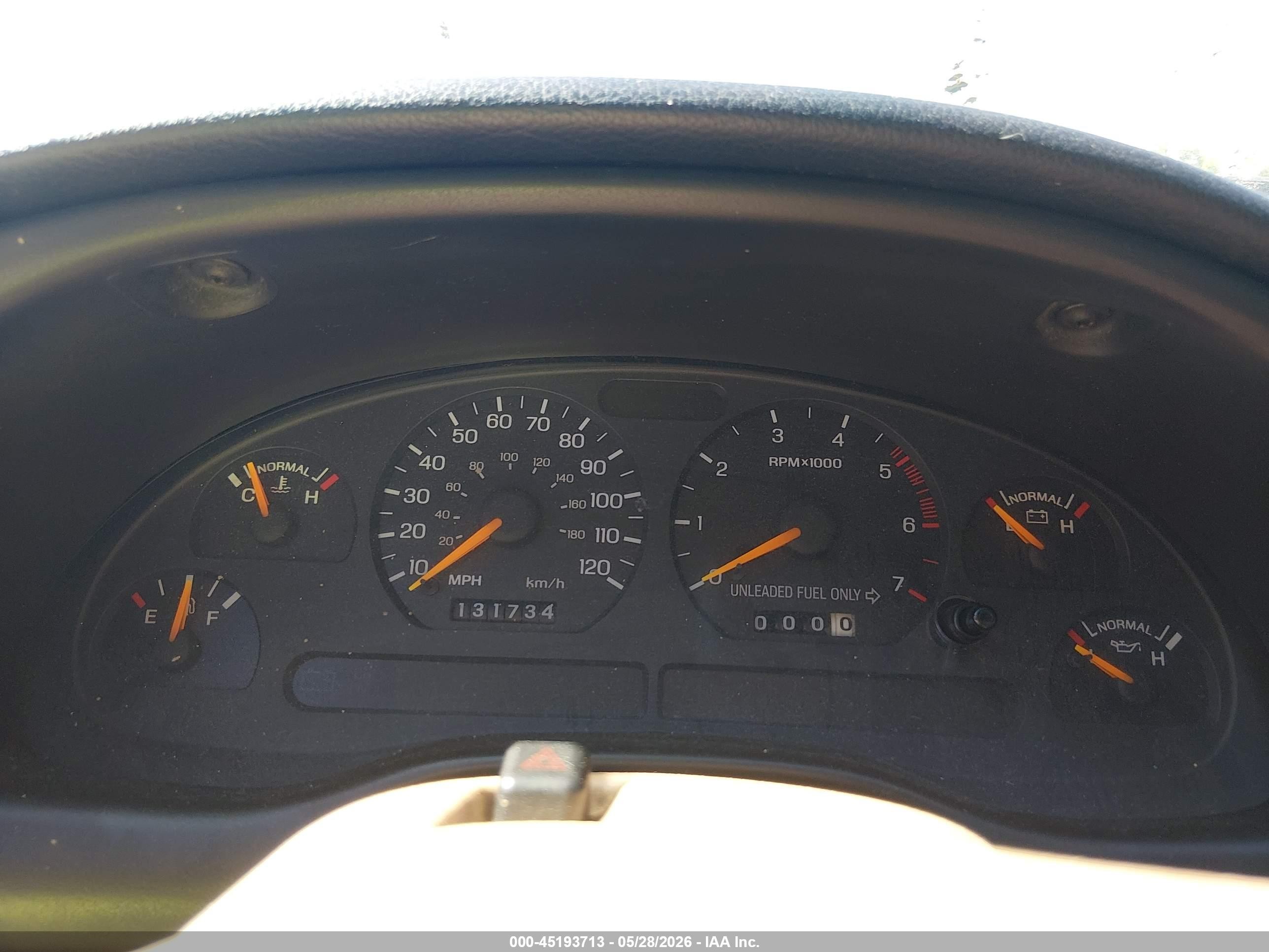 1998 Ford Mustang   White vin: 1FAFP4445WF231126