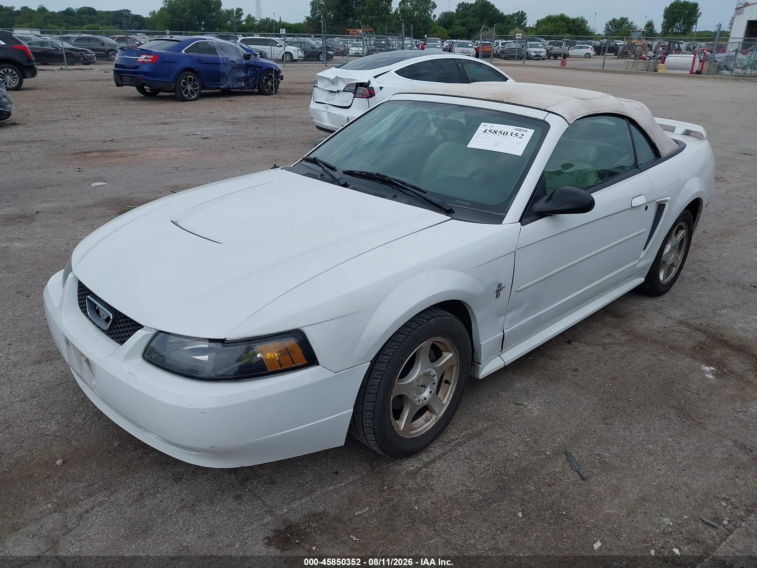 2003 Ford Mustang   White vin: 1FAFP44473F400638