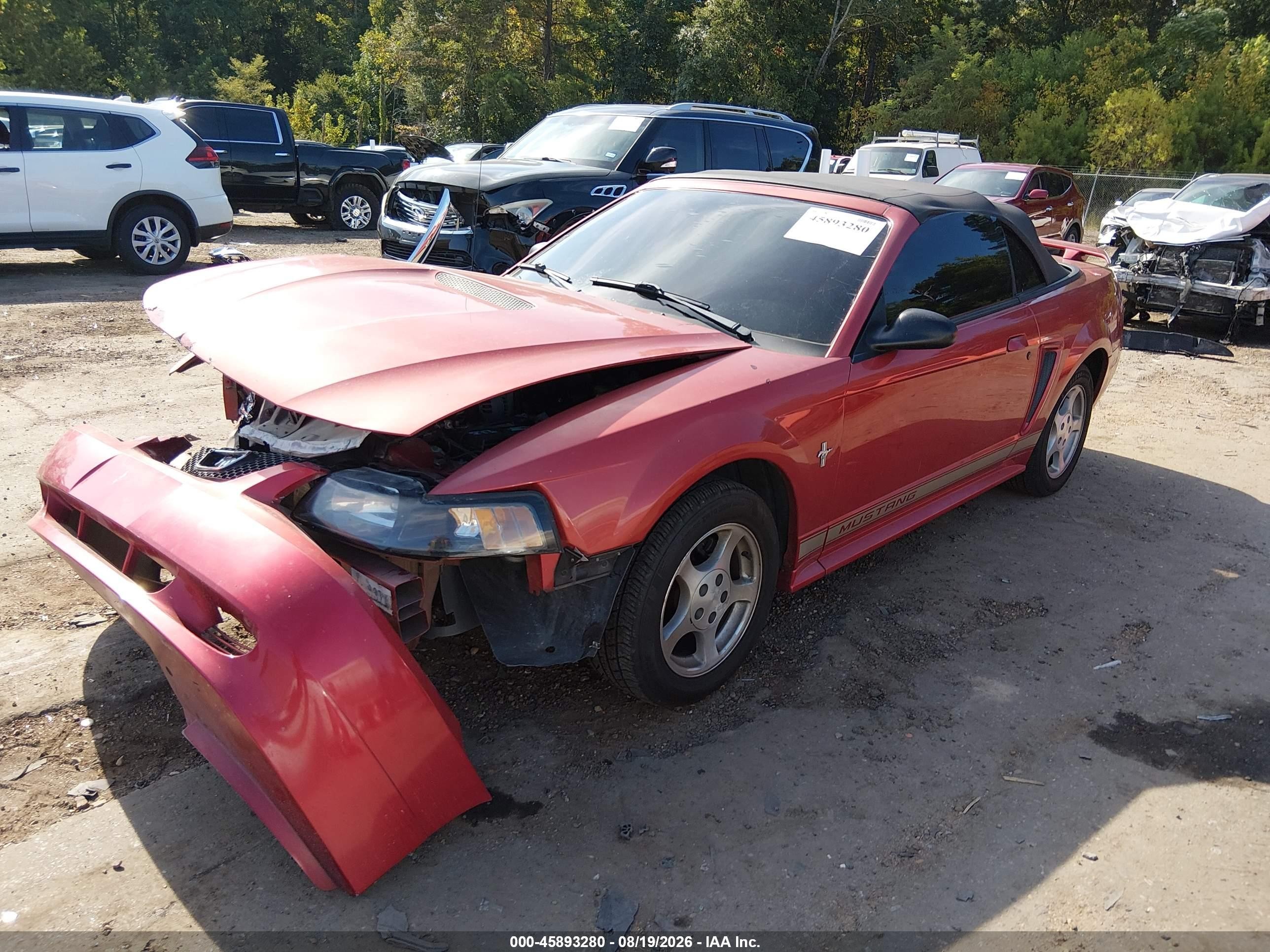 2002 Ford Mustang Deluxe/premium Red vin: 1FAFP44482F229333