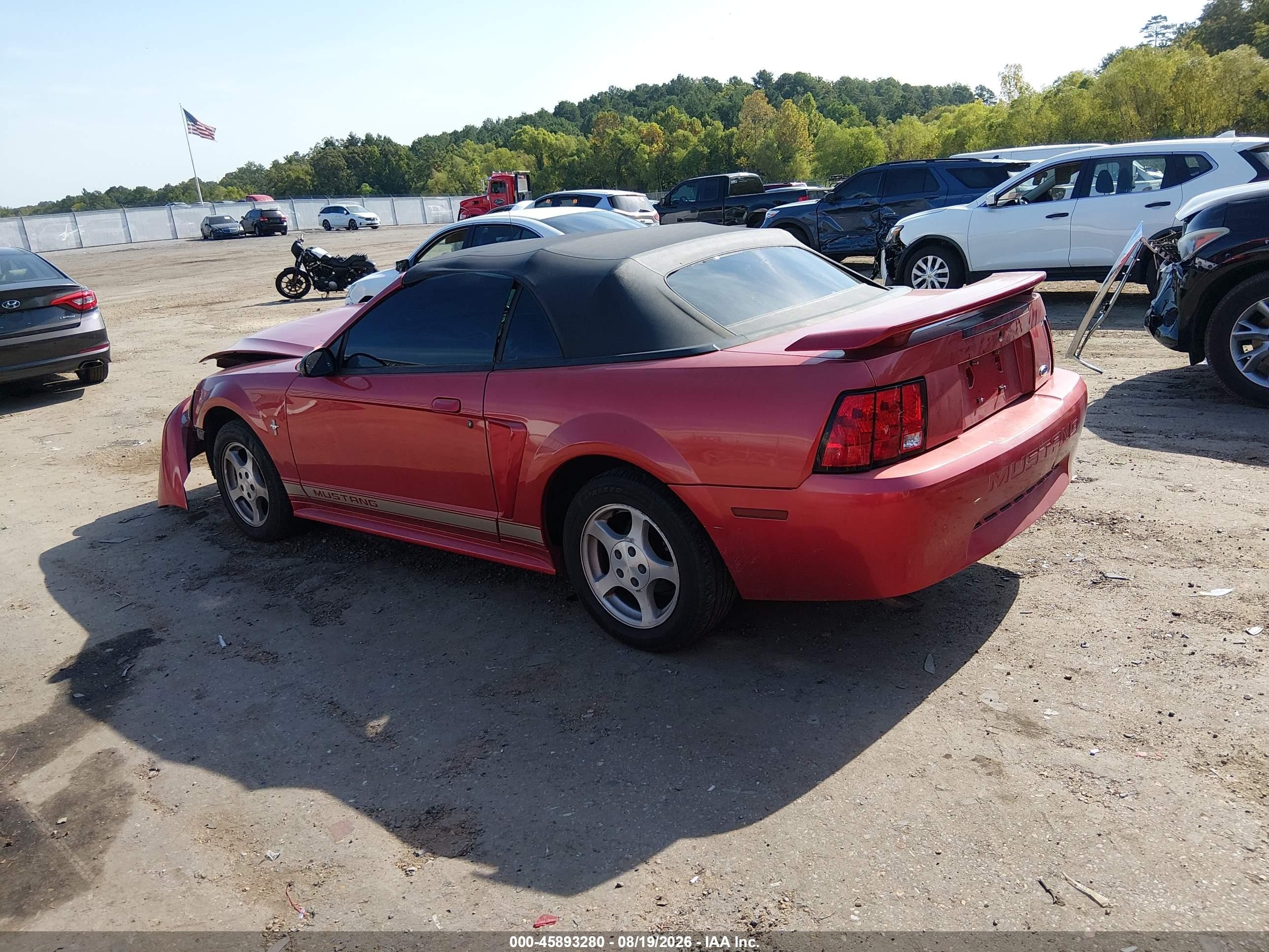 2002 Ford Mustang Deluxe/premium Red vin: 1FAFP44482F229333