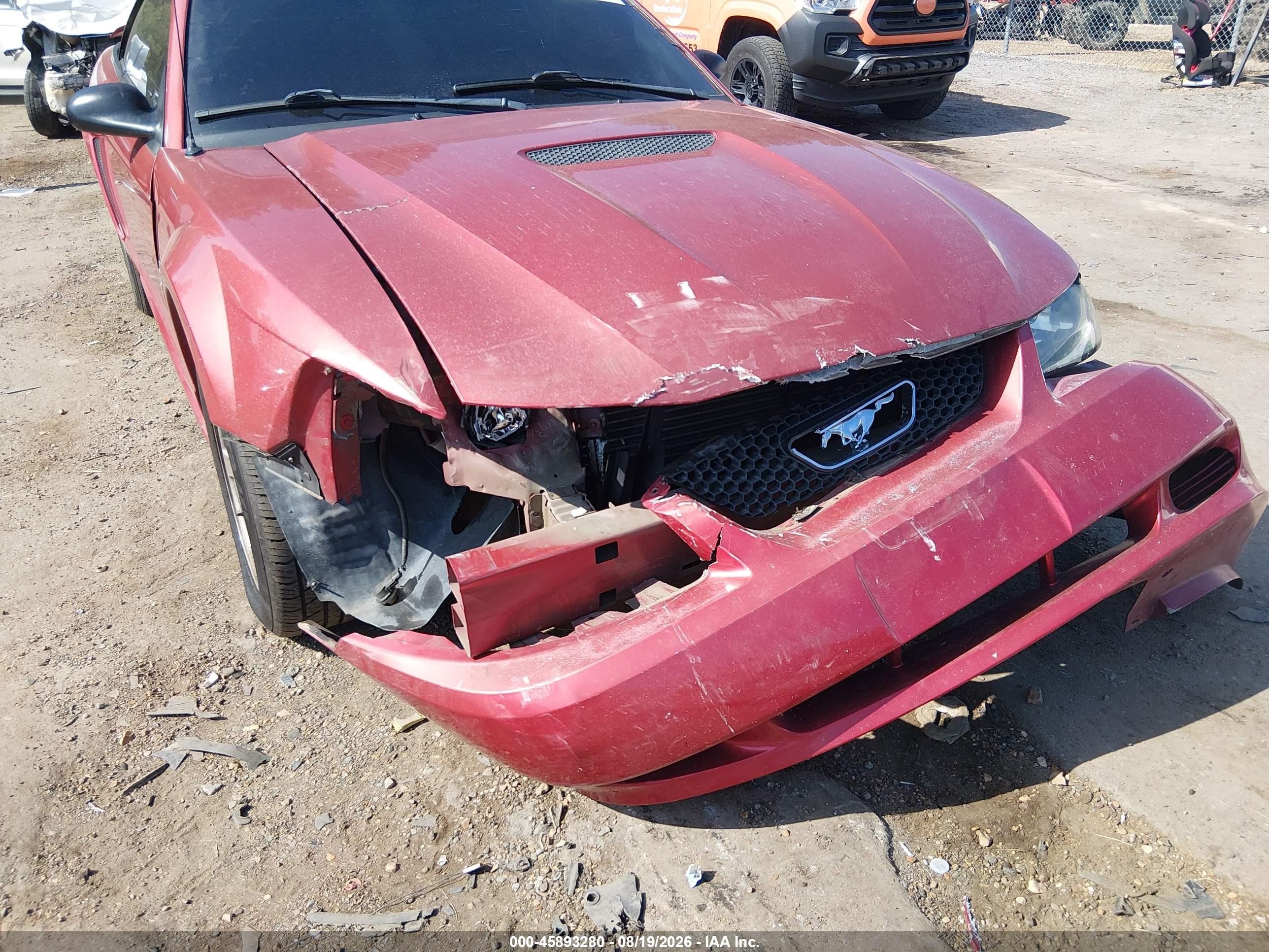 2002 Ford Mustang Deluxe/premium Red vin: 1FAFP44482F229333