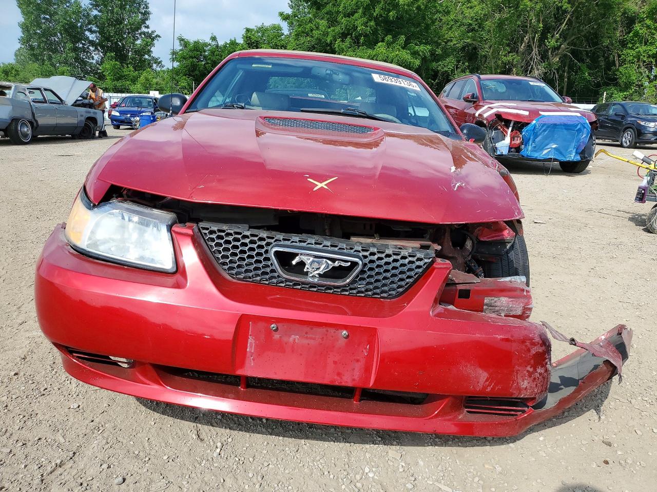 2000 Ford Mustang Red vin: 1FAFP4448YF127491