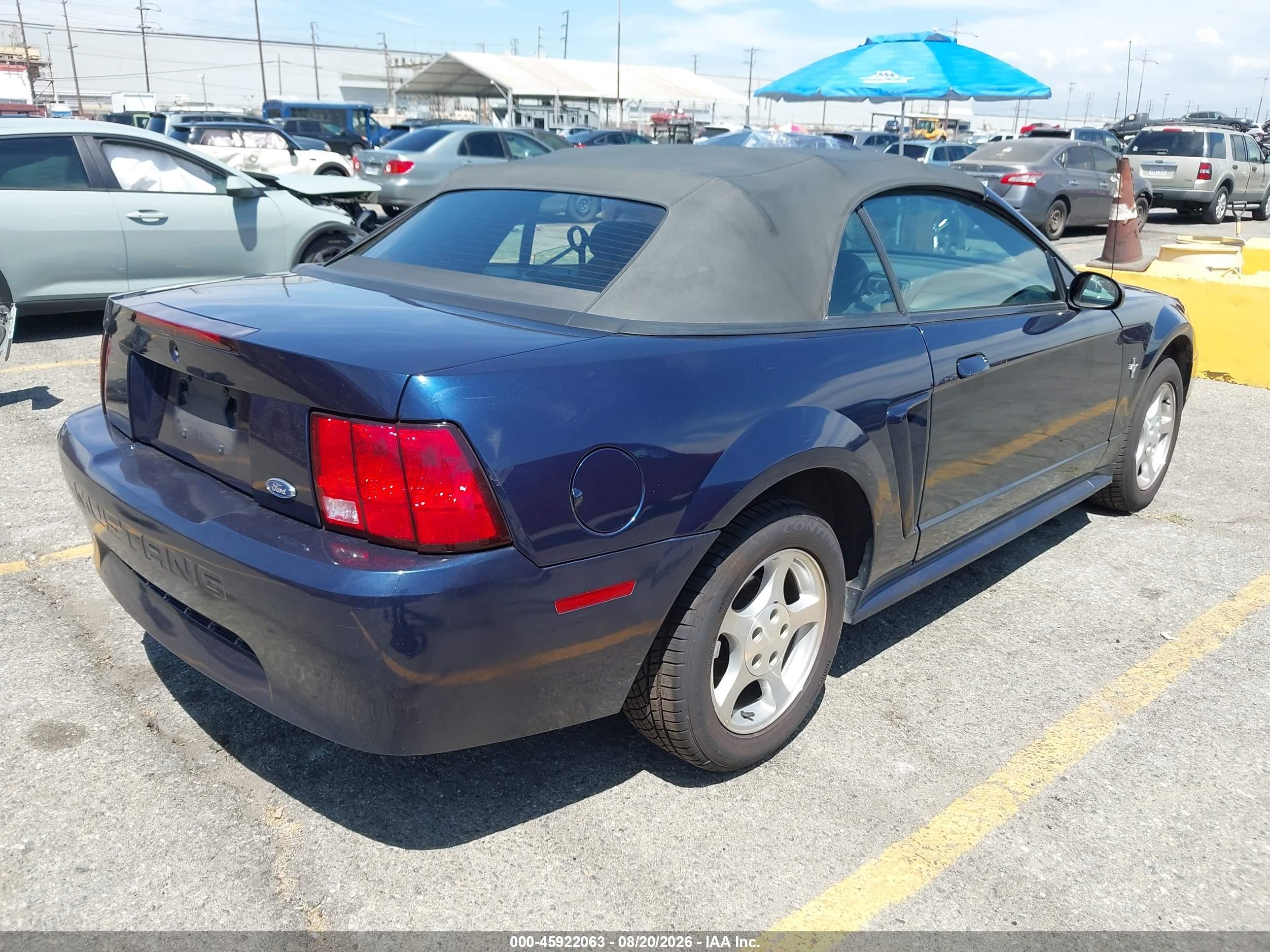 2002 Ford Mustang Deluxe/premium Blue vin: 1FAFP44492F239935