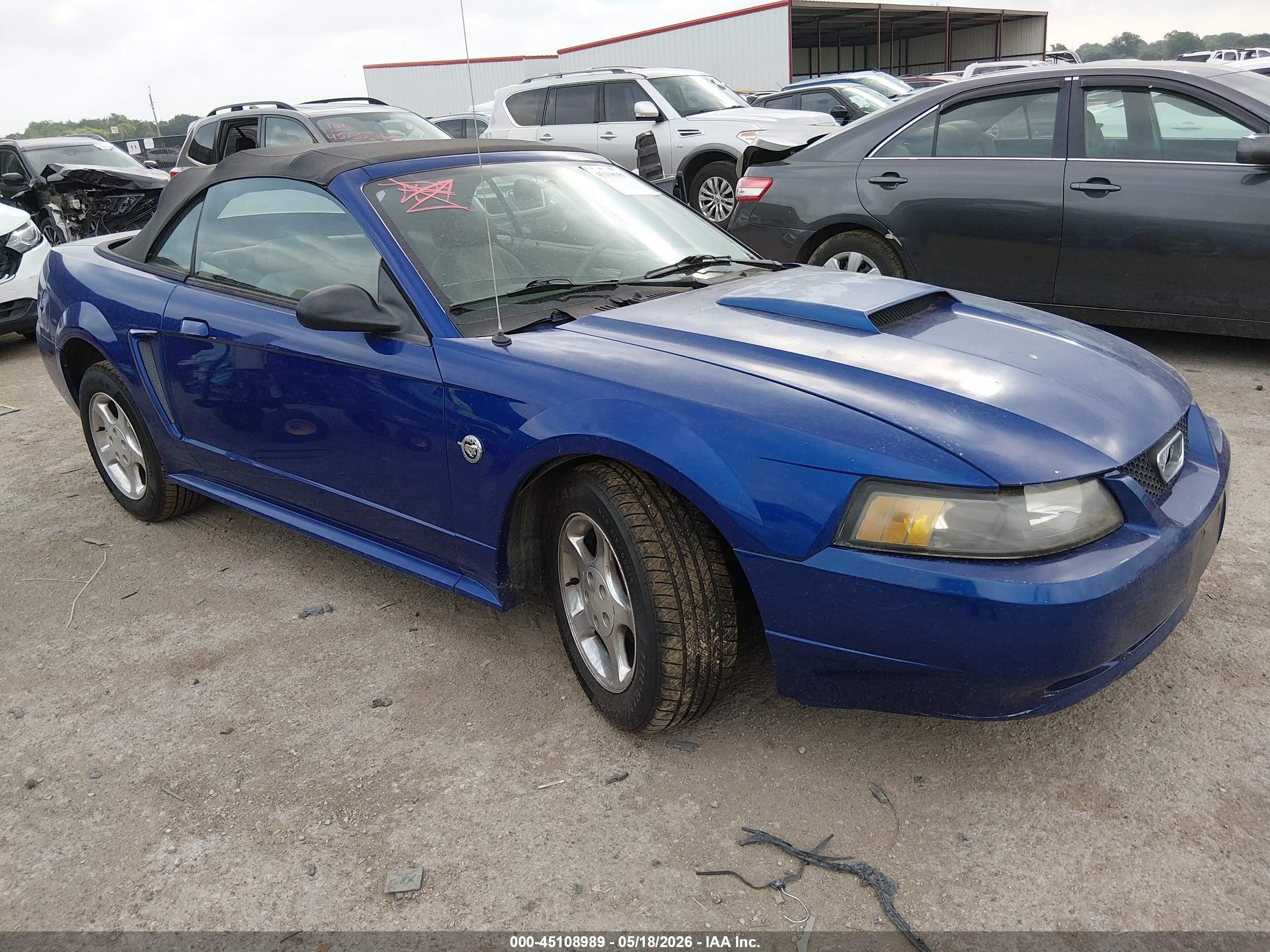 2004 Ford Mustang   Blue vin: 1FAFP44674F188097