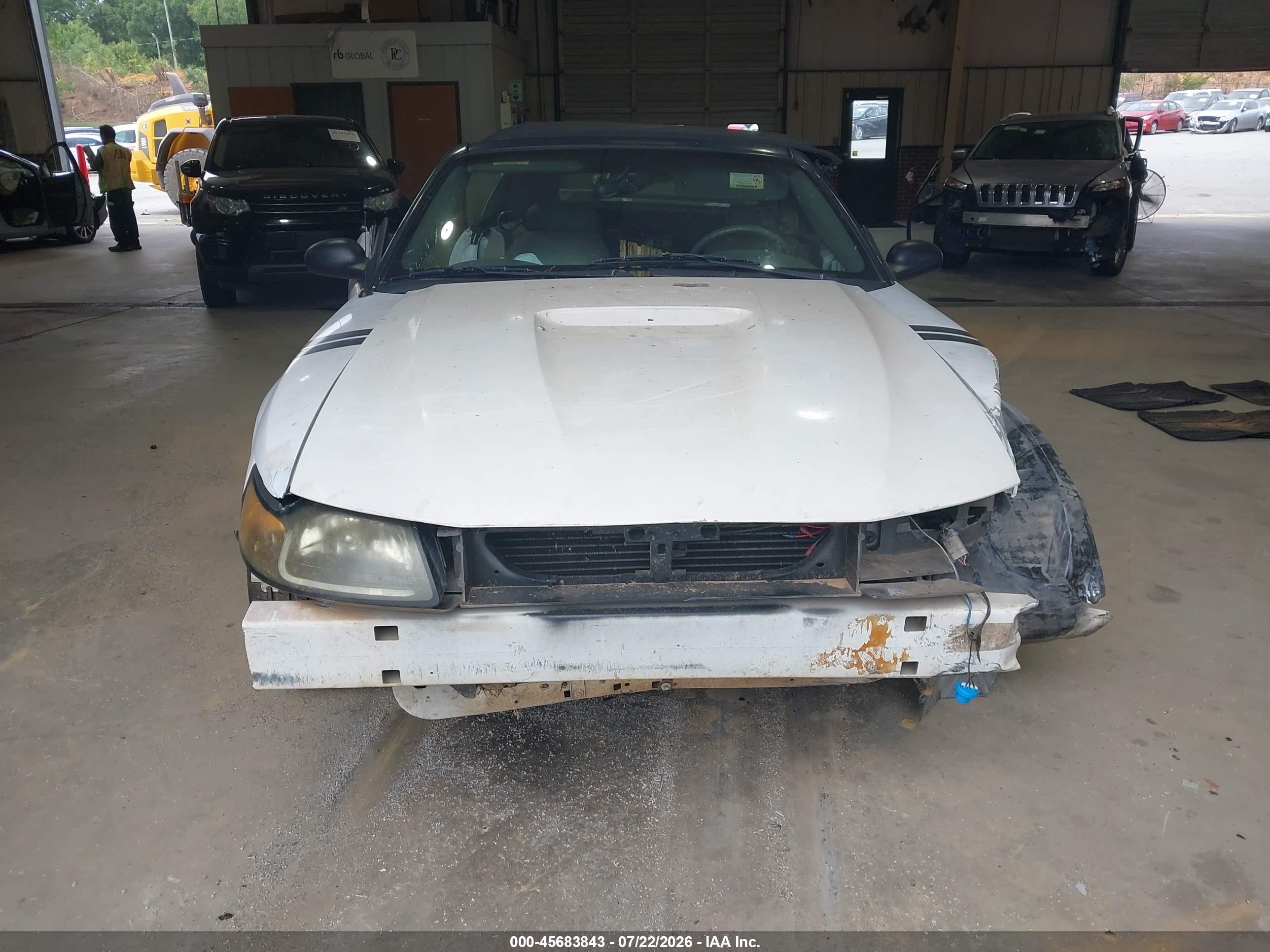 2001 Ford Mustang Gt White vin: 1FAFP45X01F134854