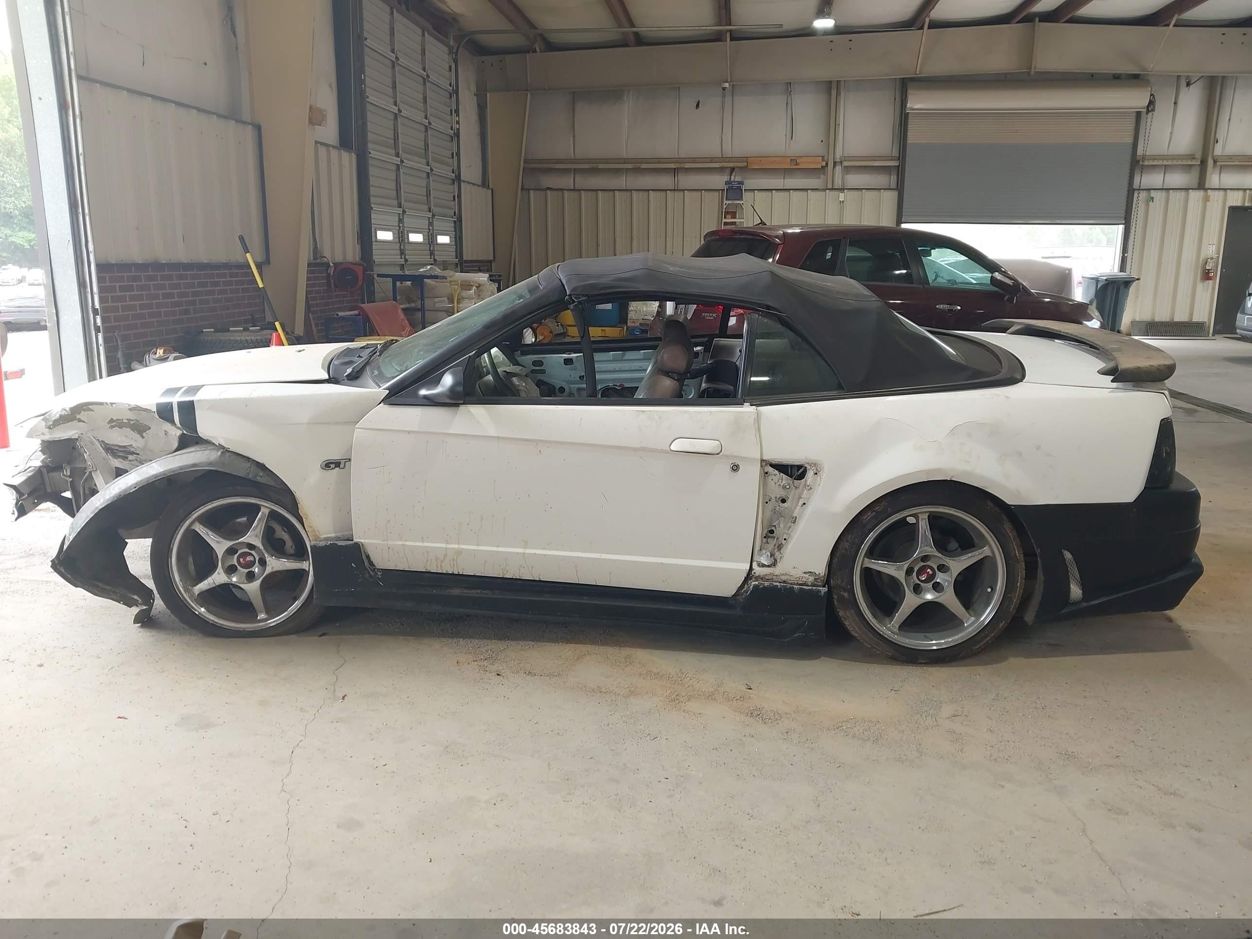 2001 Ford Mustang Gt White vin: 1FAFP45X01F134854