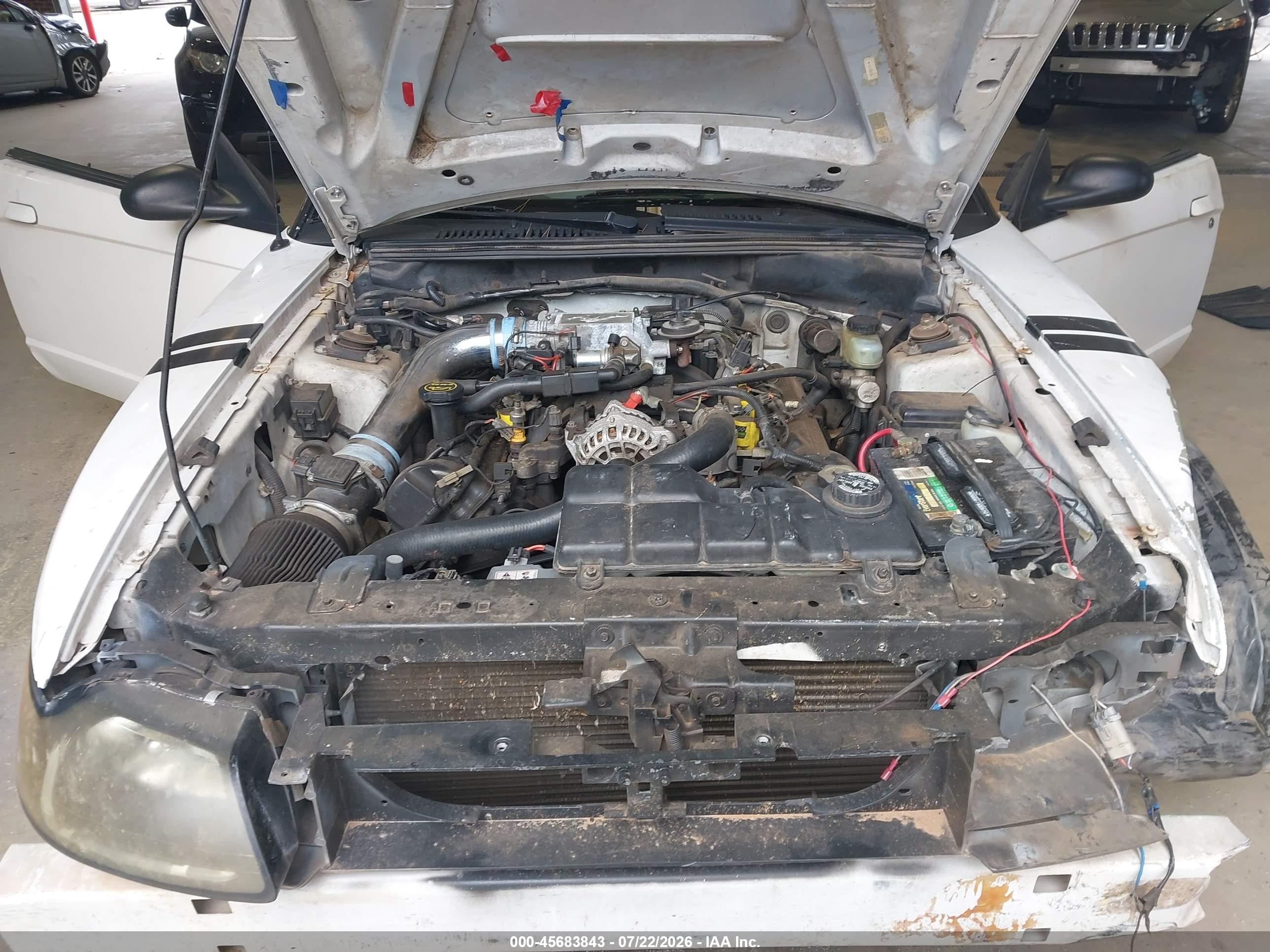 2001 Ford Mustang Gt White vin: 1FAFP45X01F134854