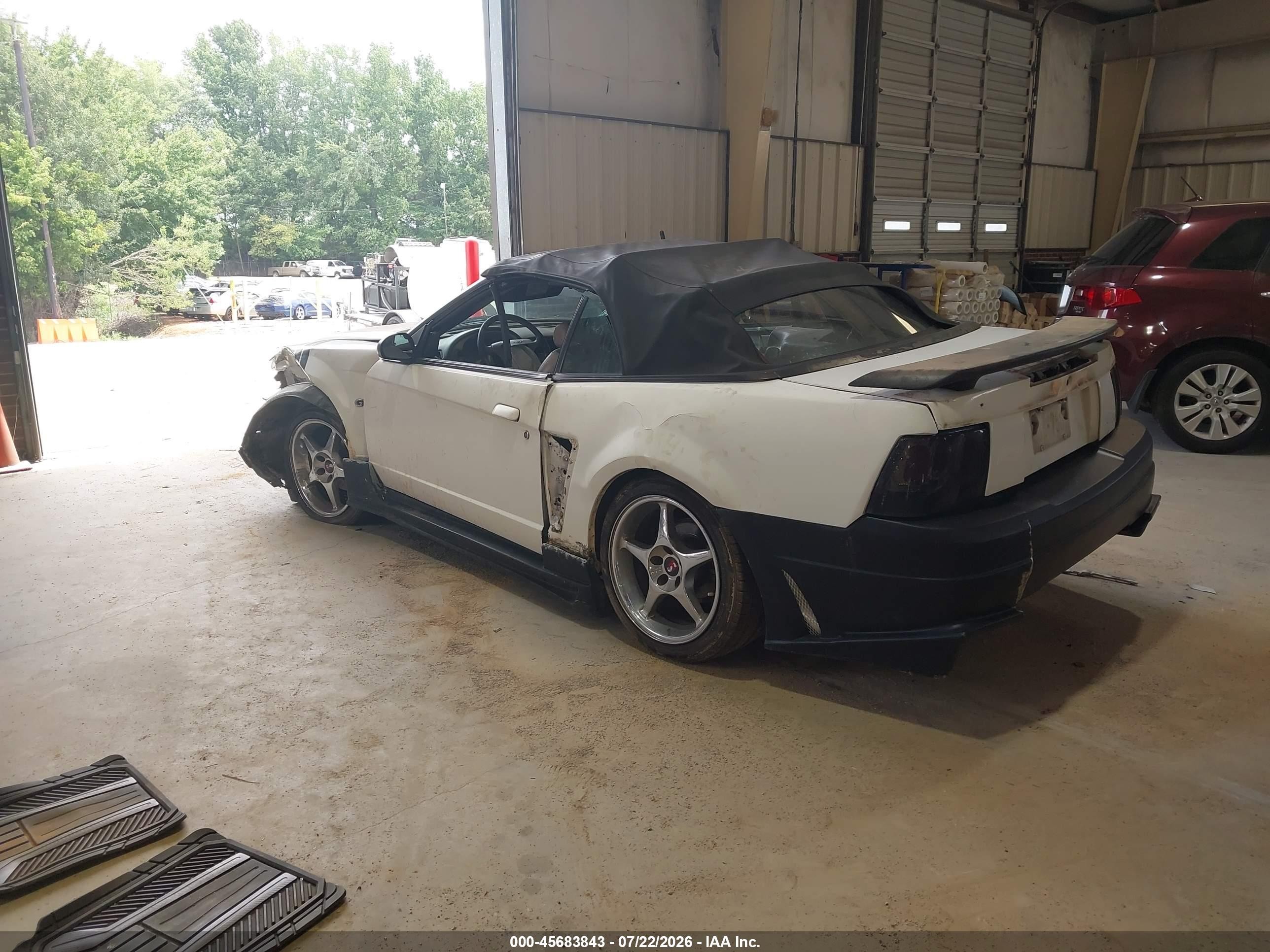 2001 Ford Mustang Gt White vin: 1FAFP45X01F134854