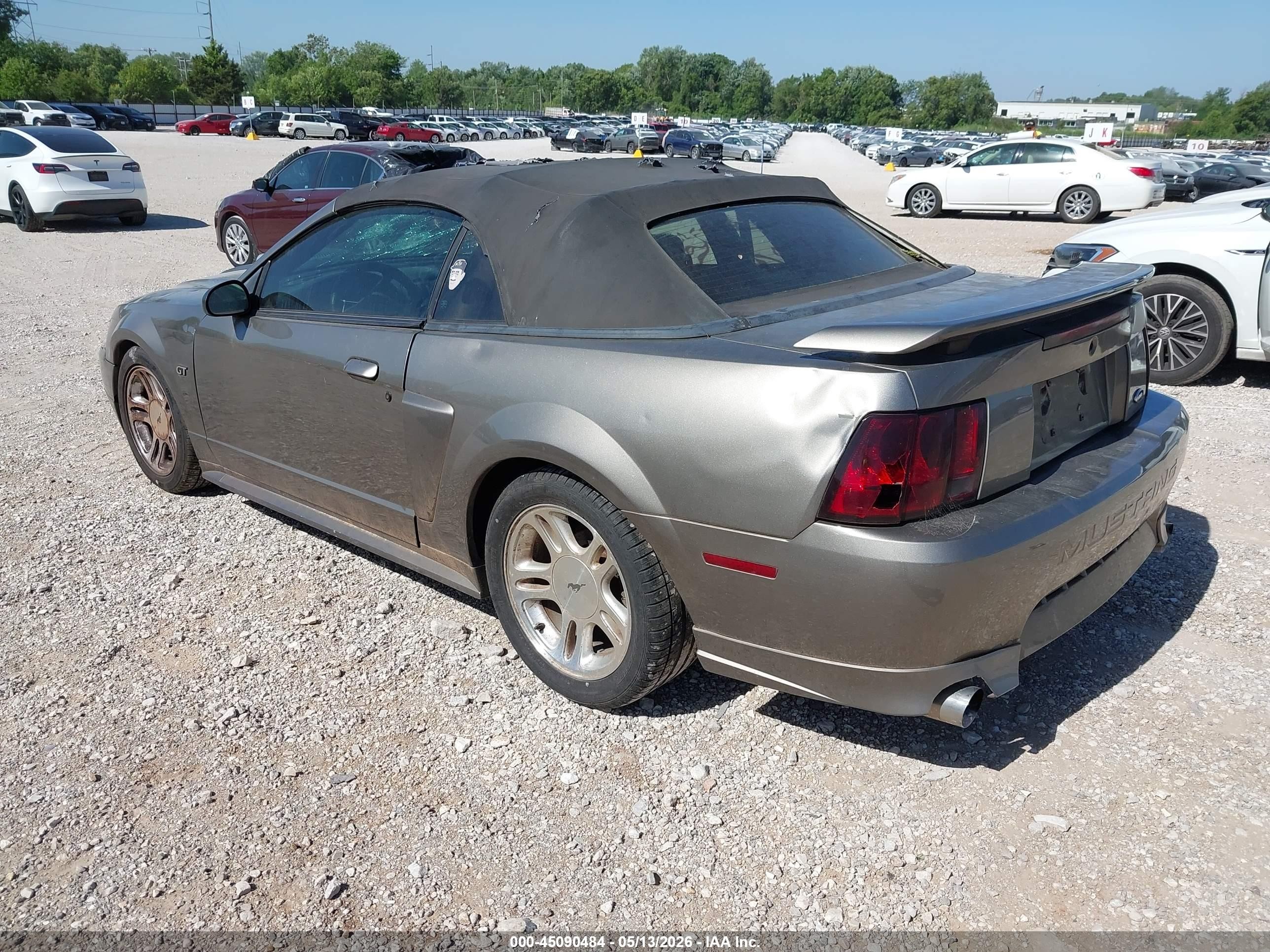 2002 Ford Mustang Gt Серый vin: 1FAFP45X02F174871