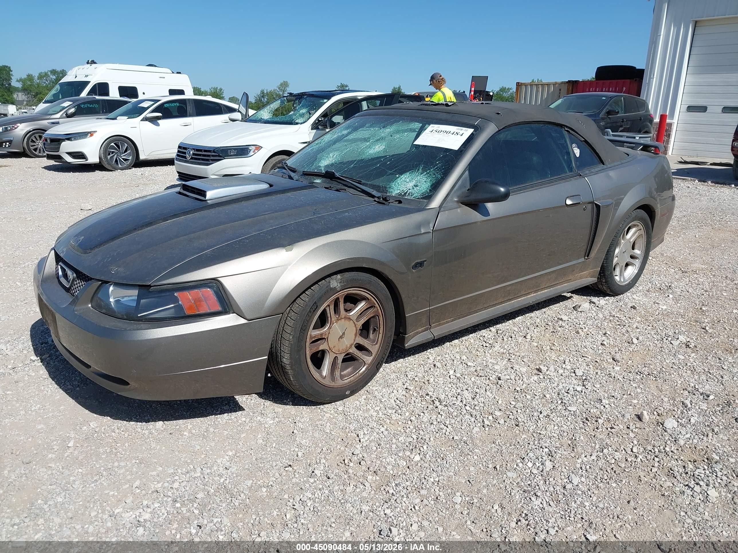 2002 Ford Mustang Gt Серый vin: 1FAFP45X02F174871