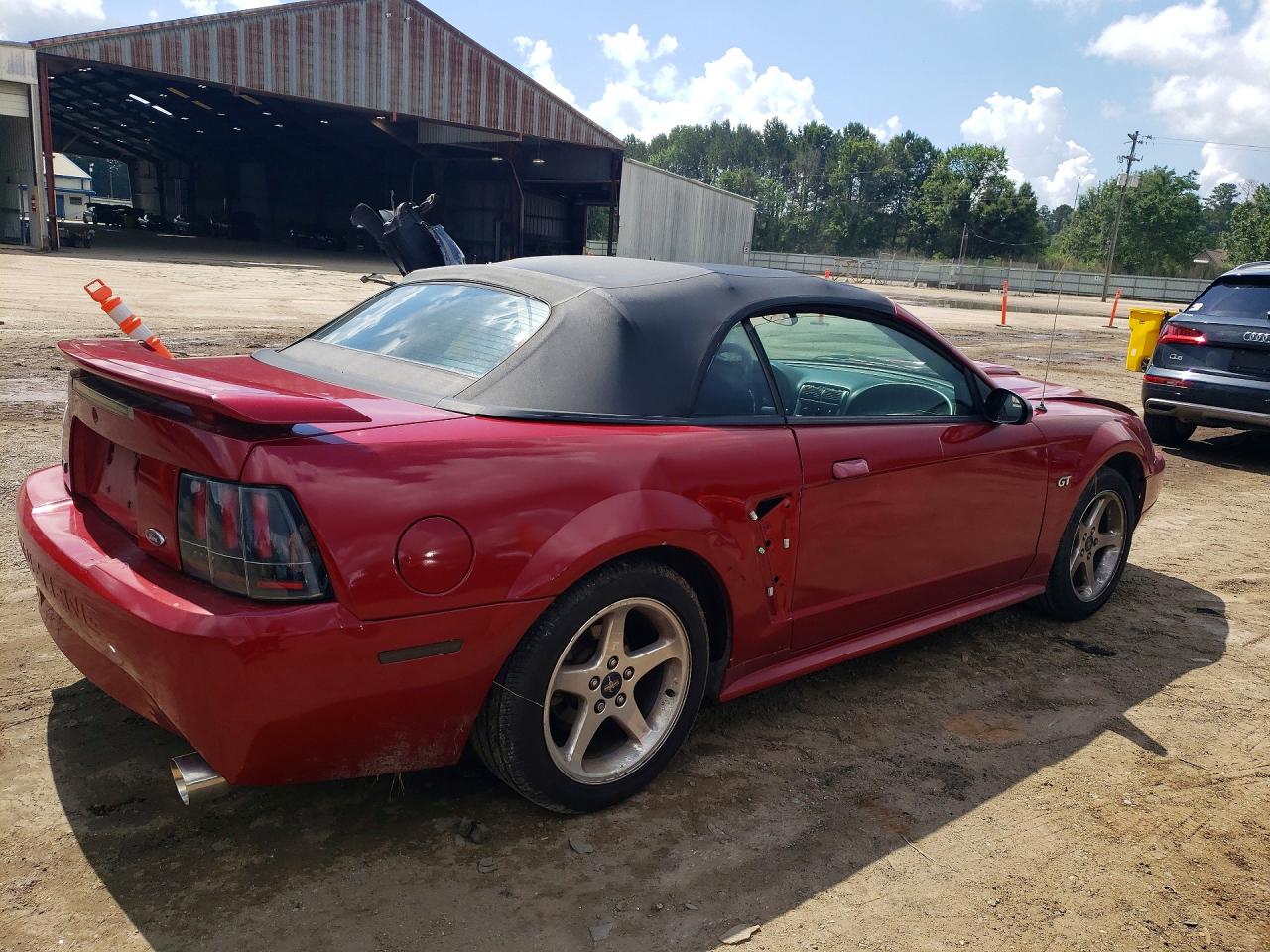 2003 Ford Mustang Gt Red vin: 1FAFP45X03F444702