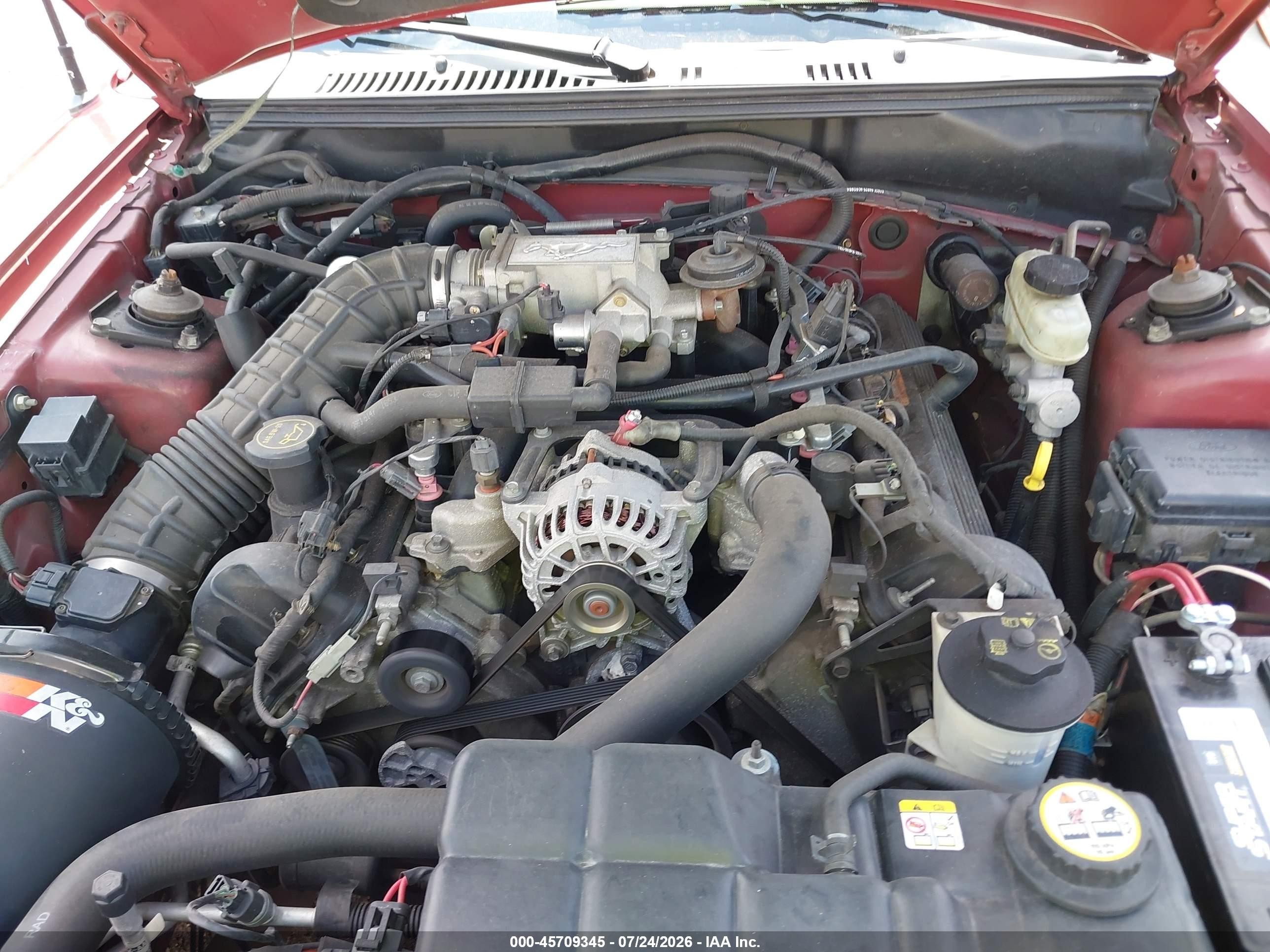 2004 Ford Mustang Gt Red vin: 1FAFP45X04F189406