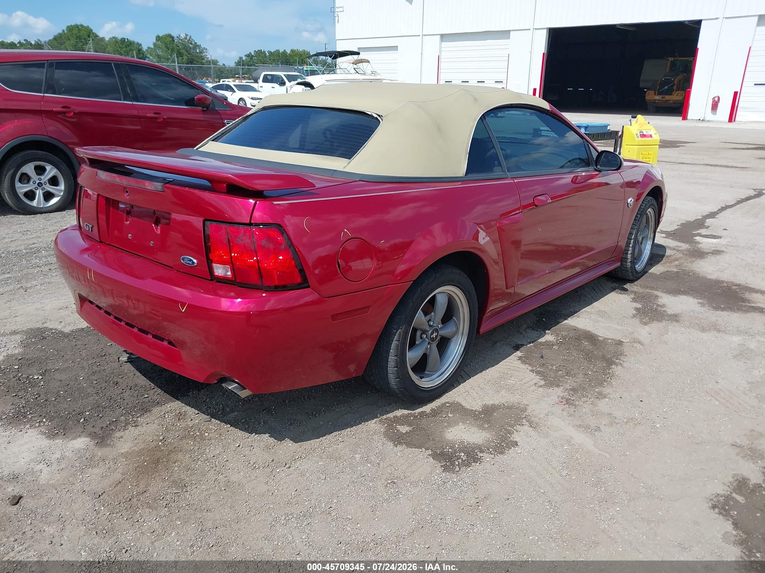 2004 Ford Mustang Gt Red vin: 1FAFP45X04F189406
