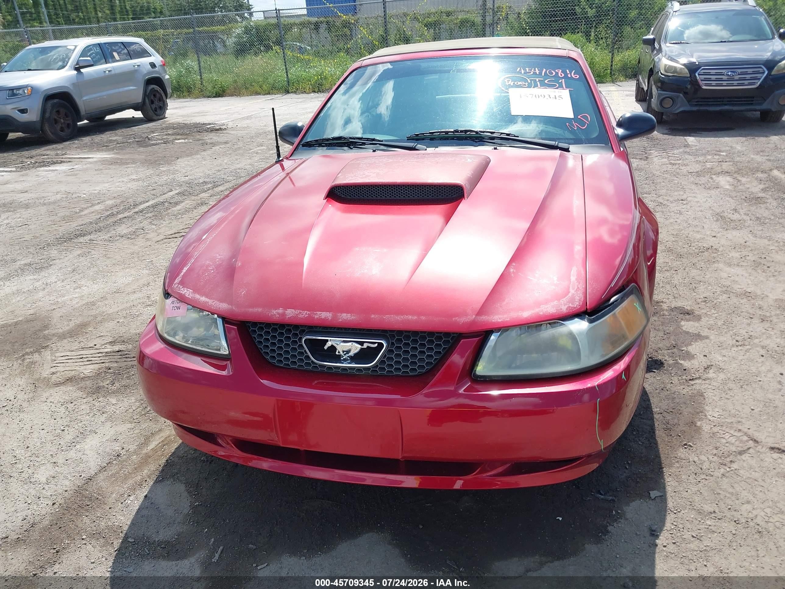 2004 Ford Mustang Gt Red vin: 1FAFP45X04F189406